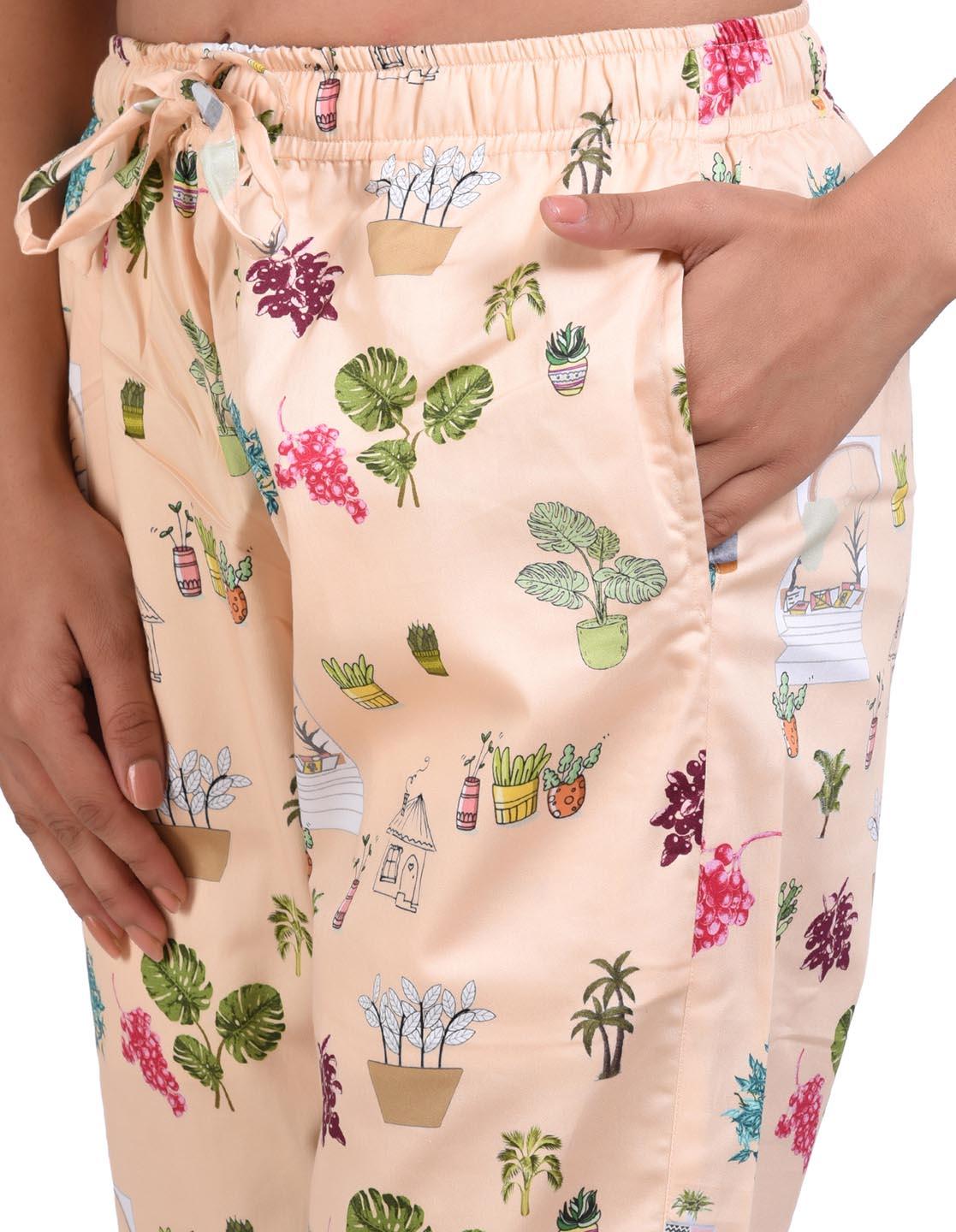 Peachy Printed Nightsuit Set for Women