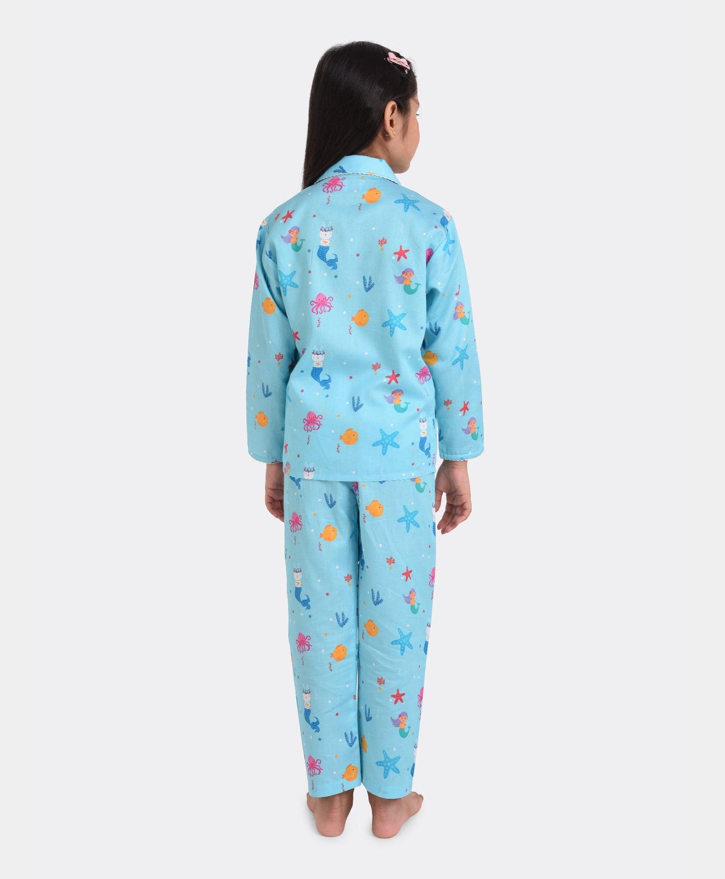 Mermaid Dream Printed Nightsuit Set for Girls