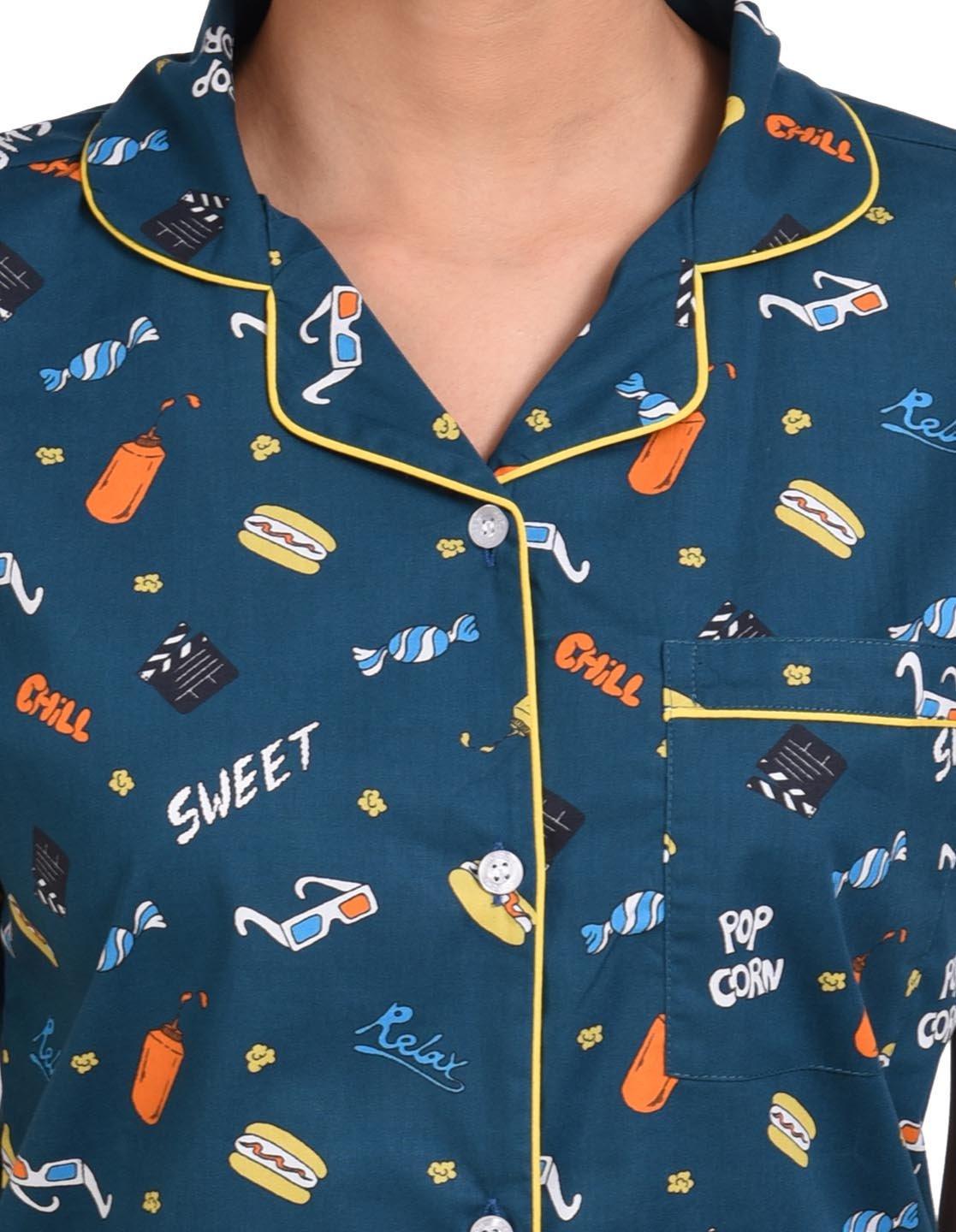 Funtime Printed Nightsuit Set for Women