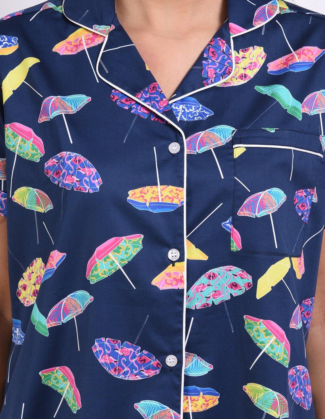 Umbrella Printed Nightsuit Set for Women