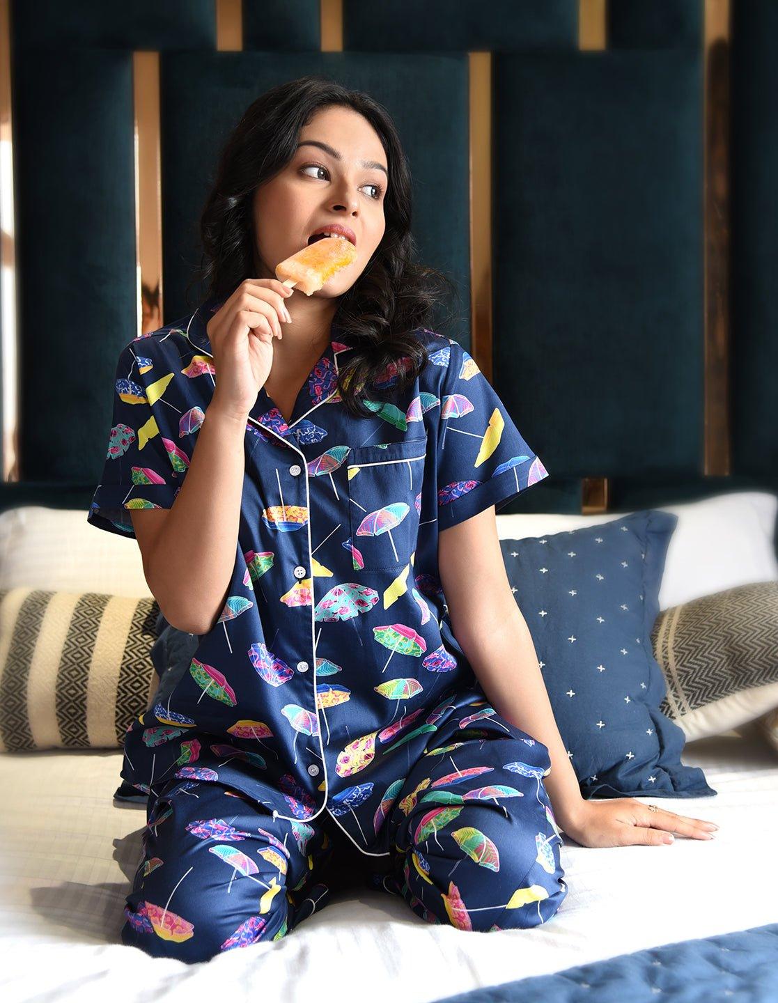 Umbrella Printed Nightsuit Set for Women