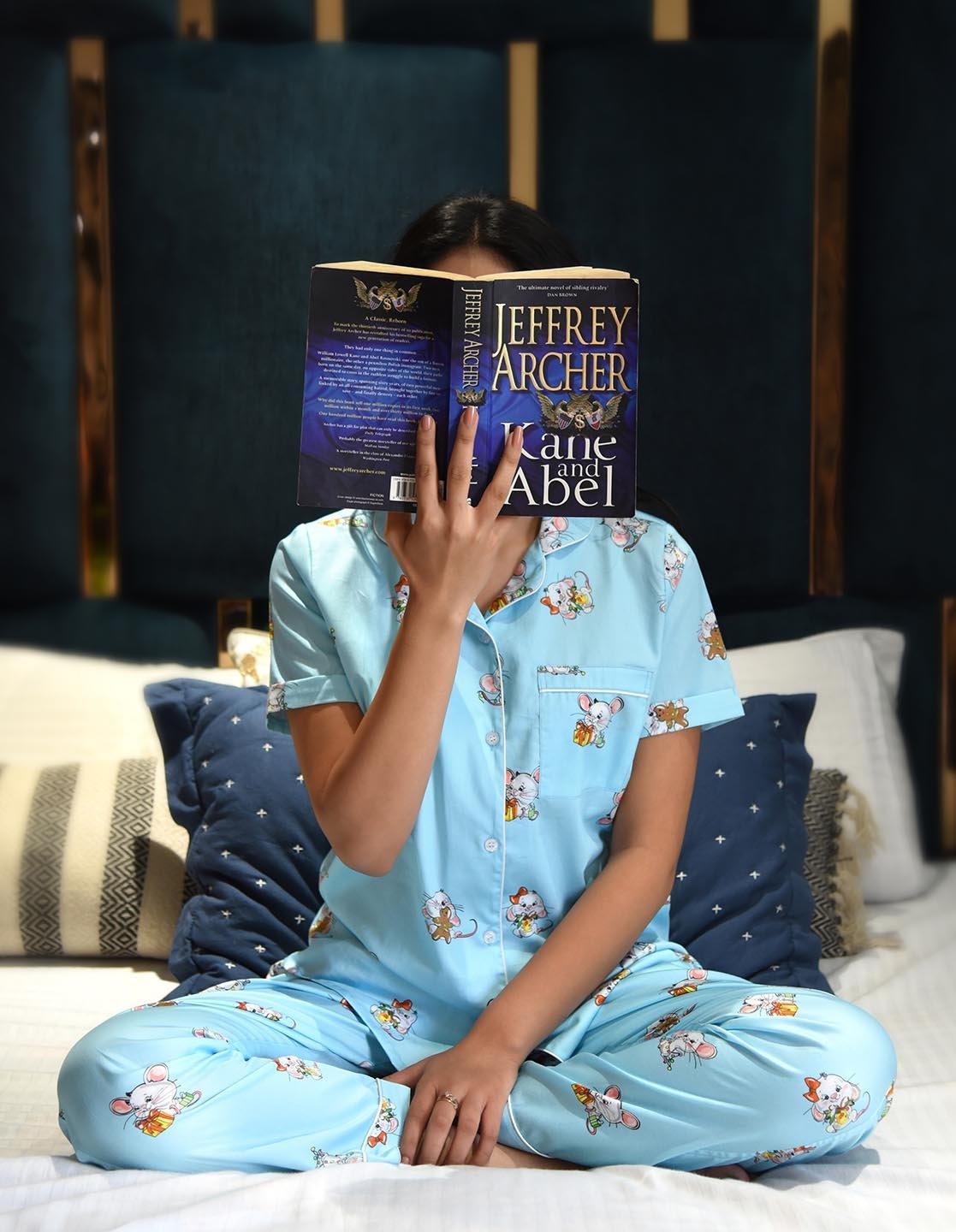 Little Mouse Printed Nightsuit Set for Women