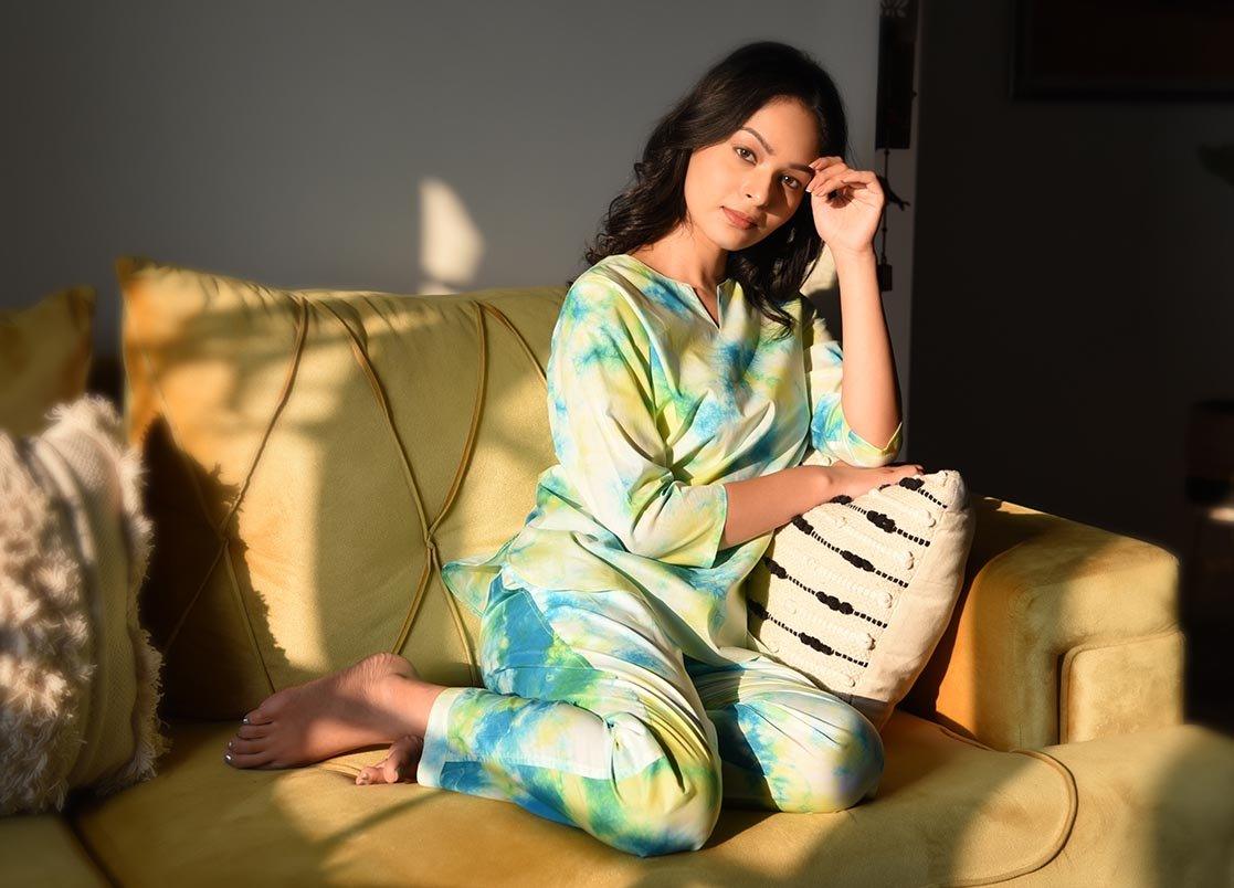Tie dye Printed Nightsuit Set for Women