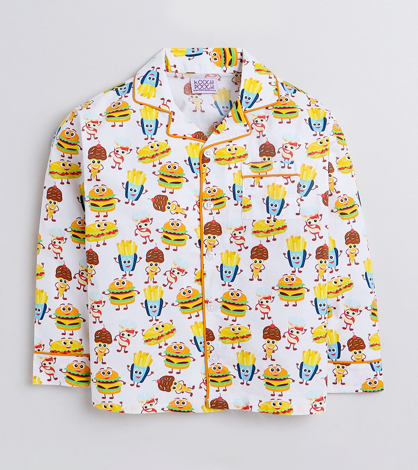 Fav Food Printed Nightsuit Set for Girls