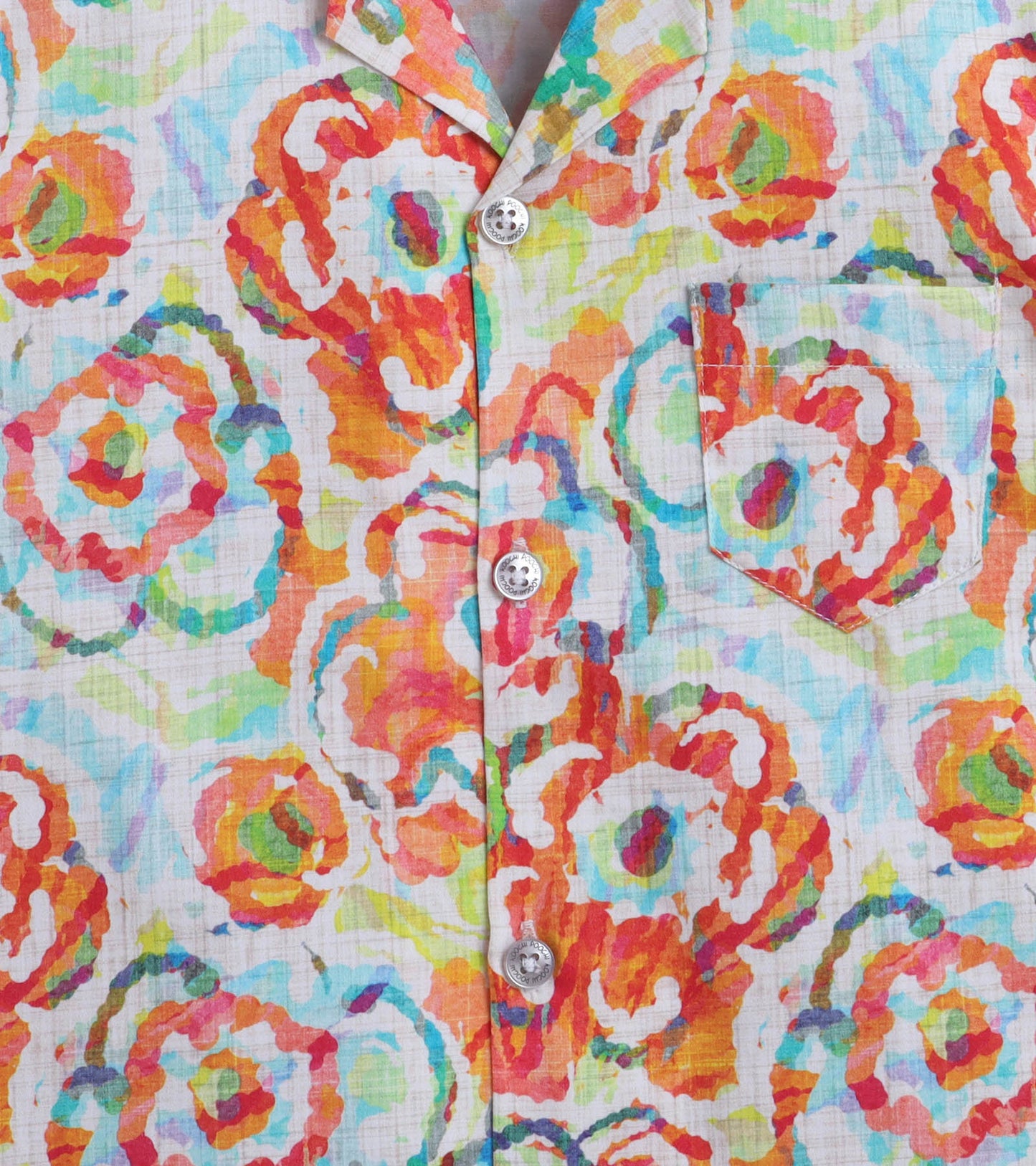 Flower Lush Digital printed Shirt with White solid Shorts