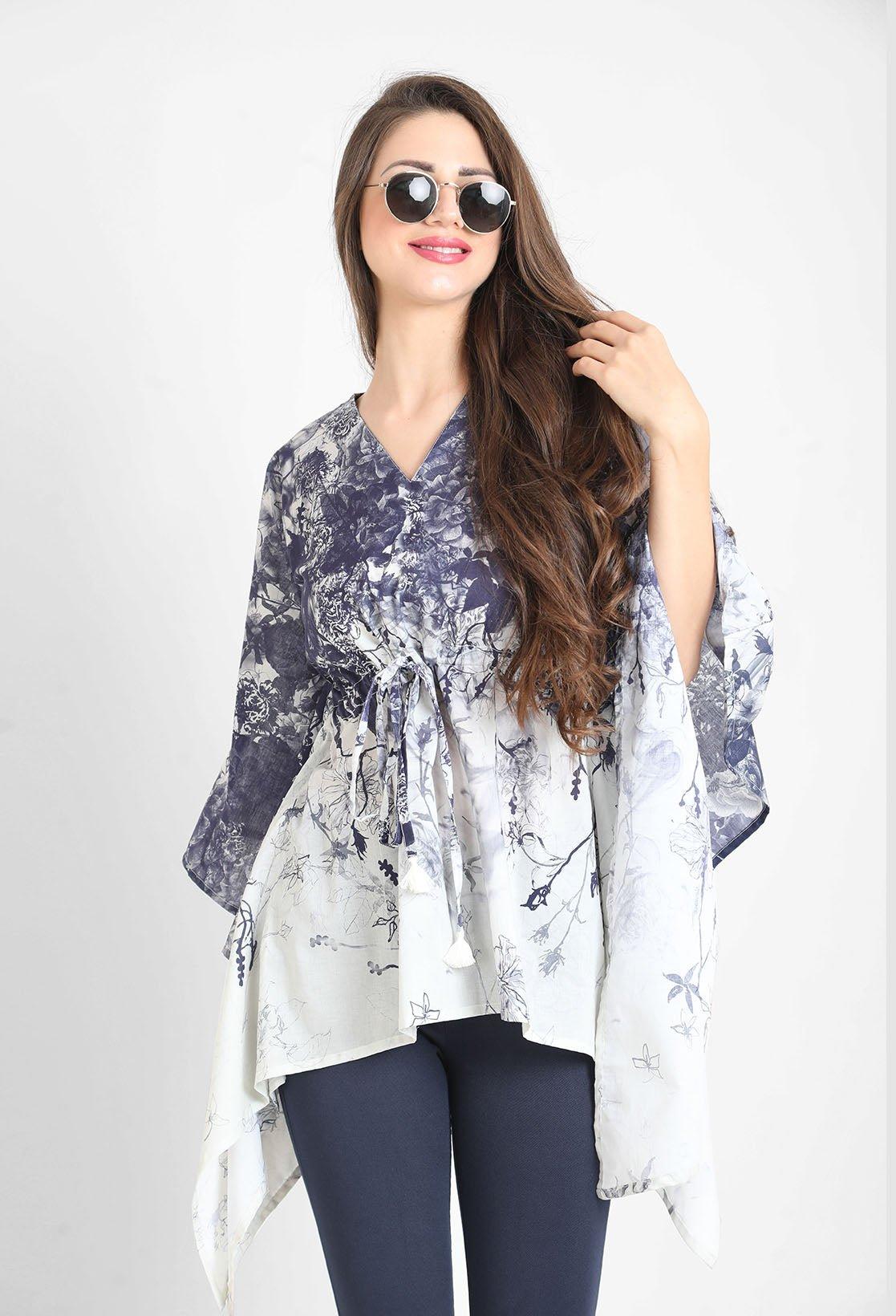 Motif Floral Printed Kaftan