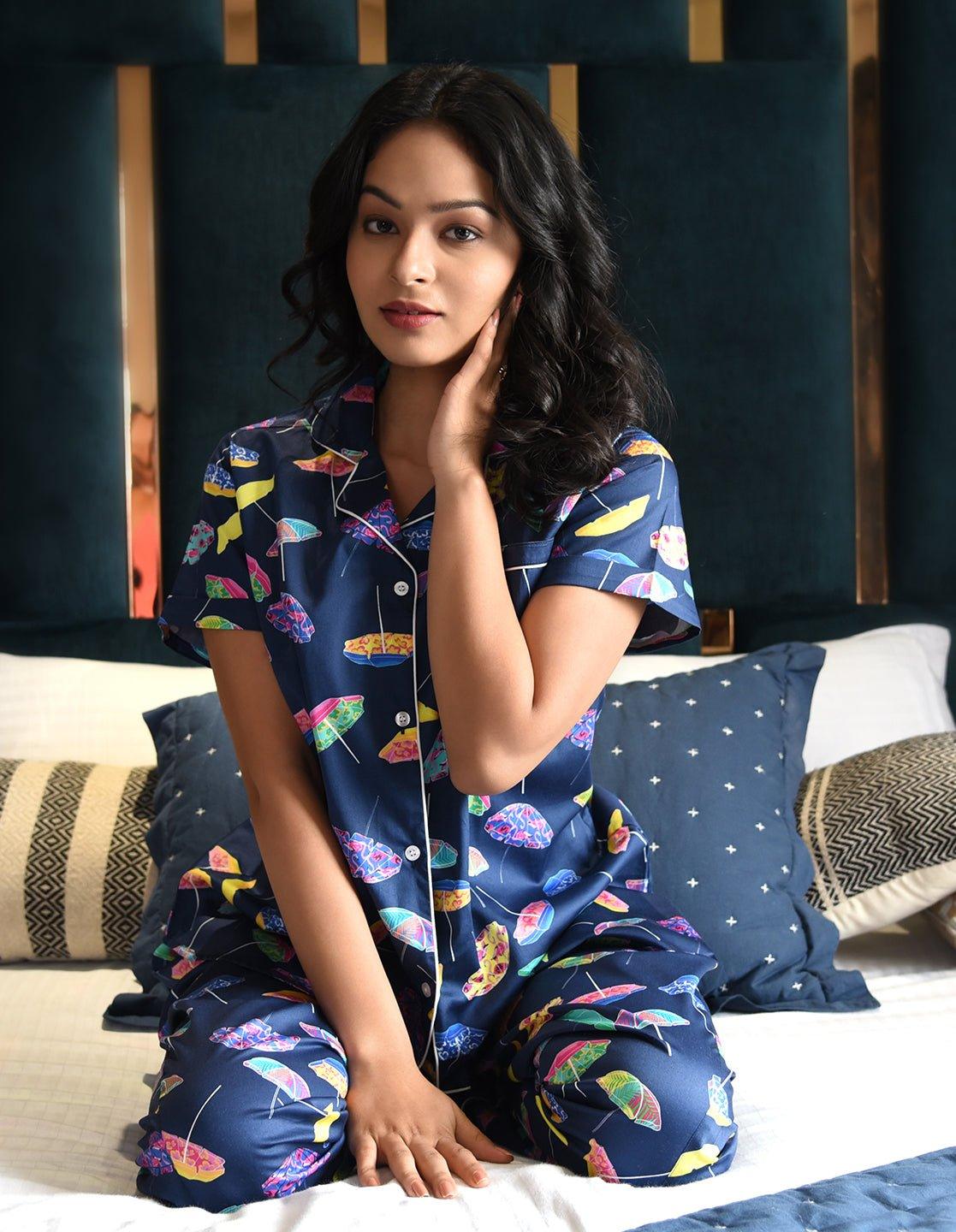 Umbrella Printed Nightsuit Set for Women