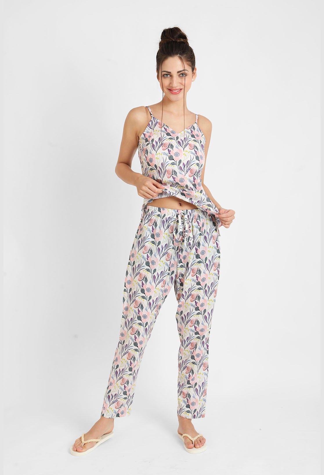 Mystic Floral Singlet Pyjama Set for Women