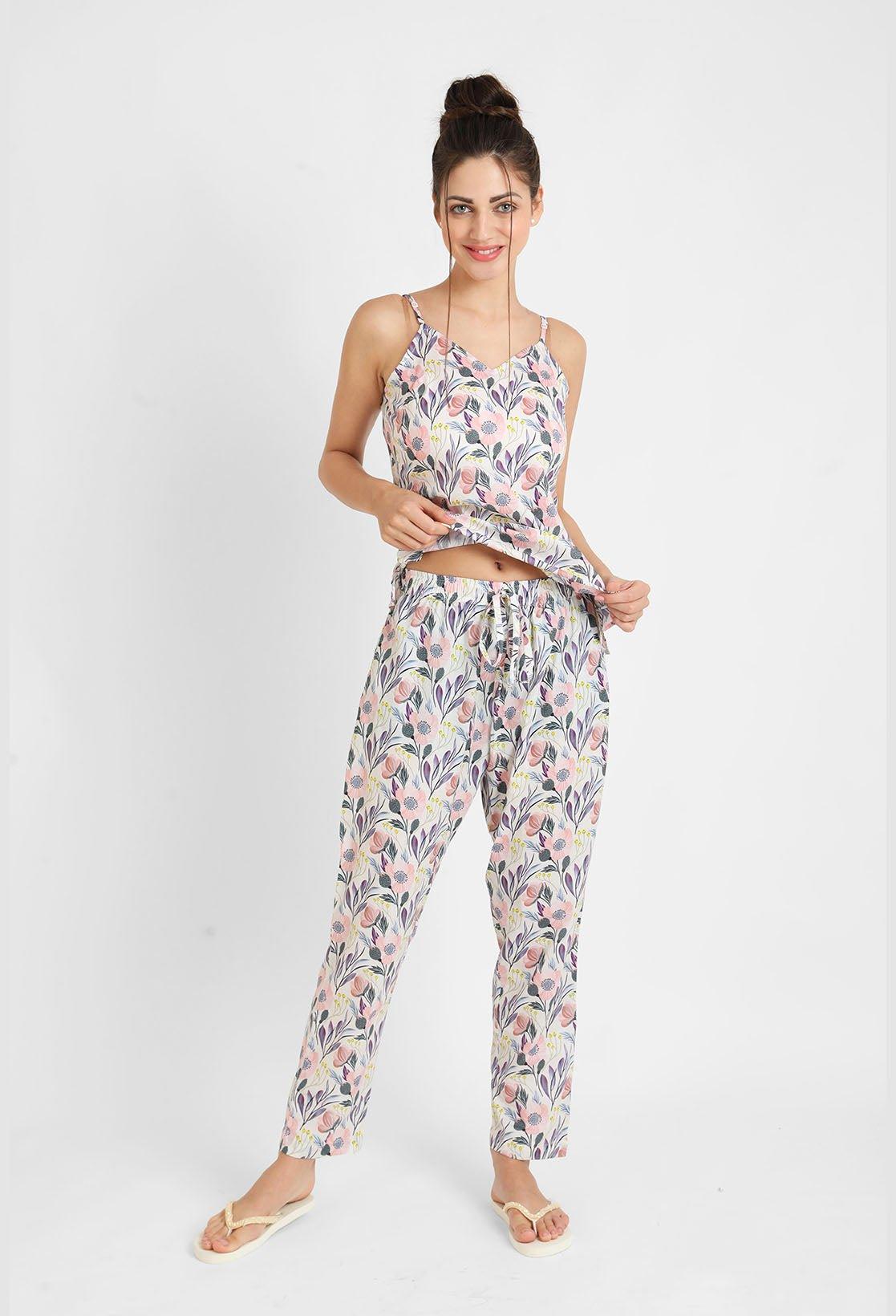 Mystic Floral Singlet Pyjama Set for Women