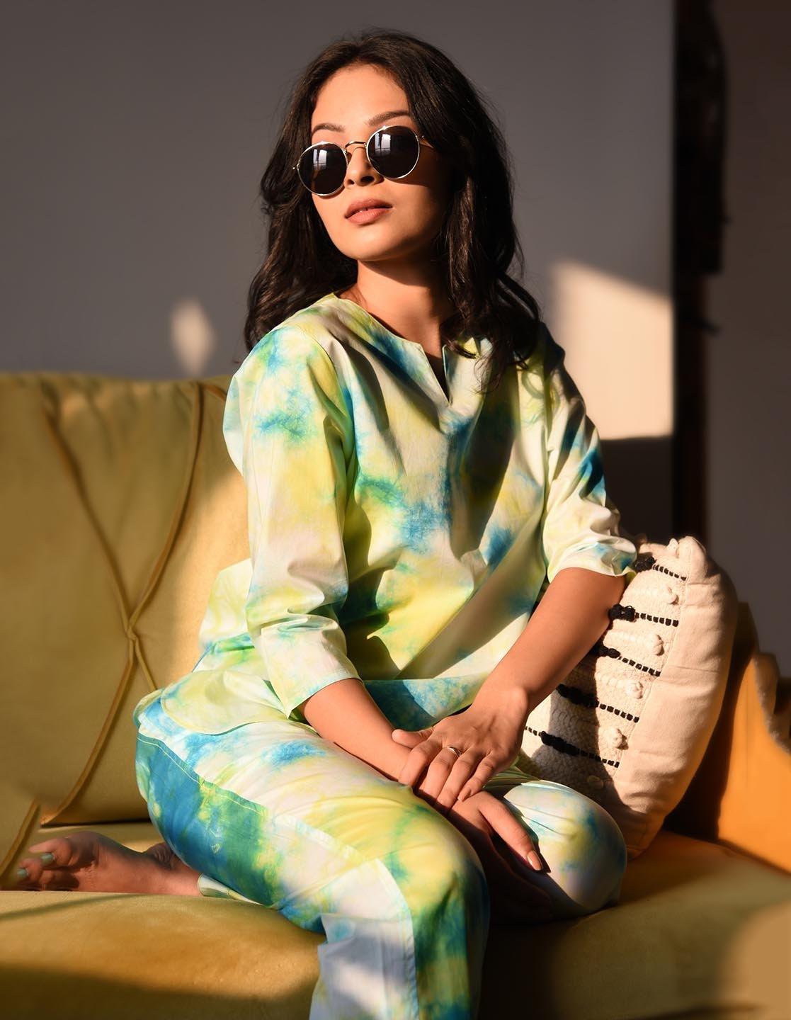 Tie Dye Printed Nightsuit Set for Women