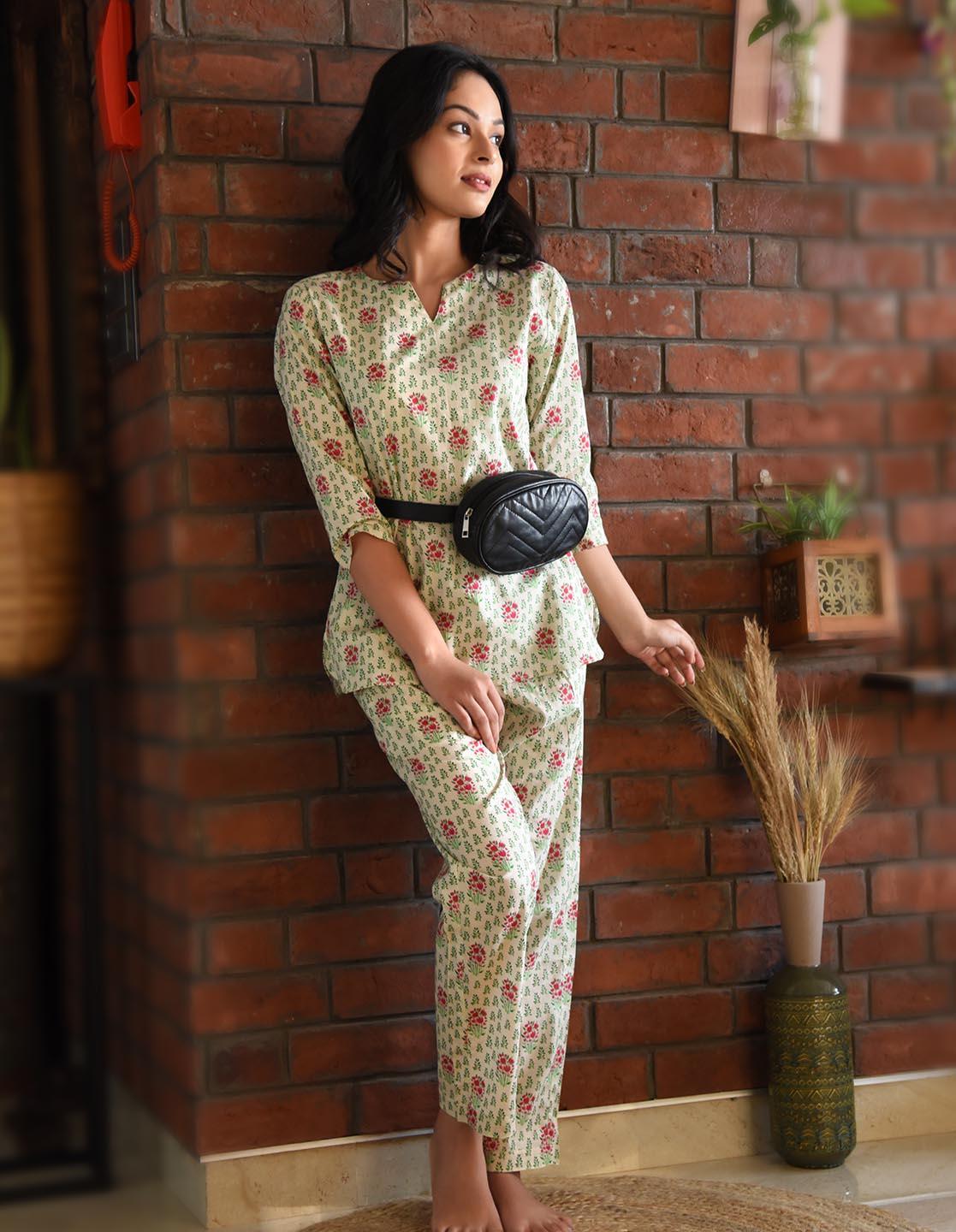 Good Feel Printed Night Suit Set for Women