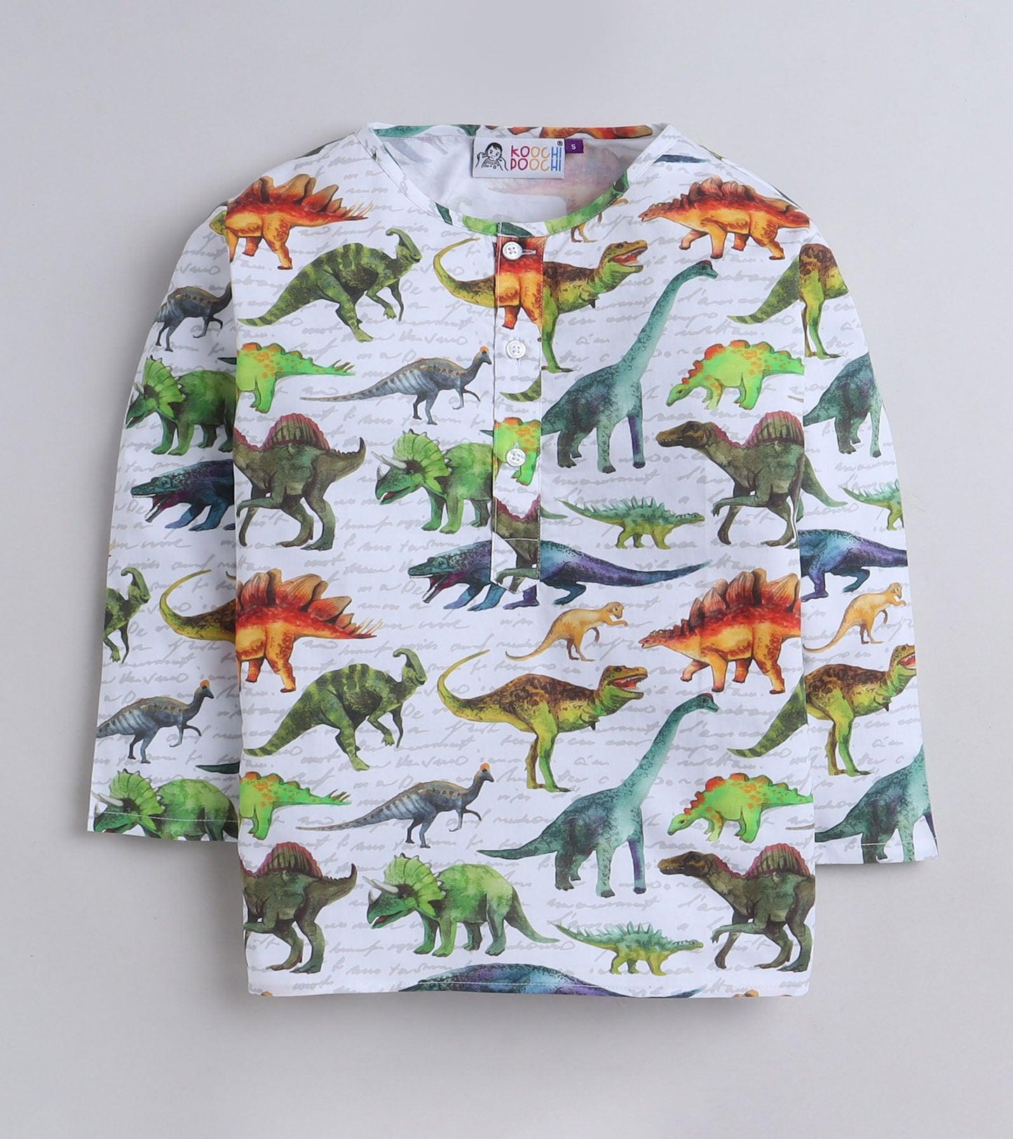 Giant Dino Printed Pyjama Kurta Set