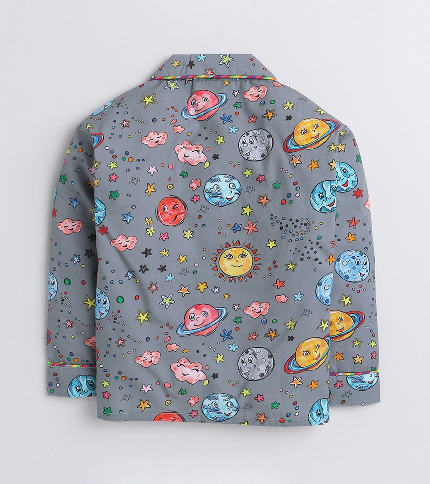 Grey Space Printed Night Suit Set