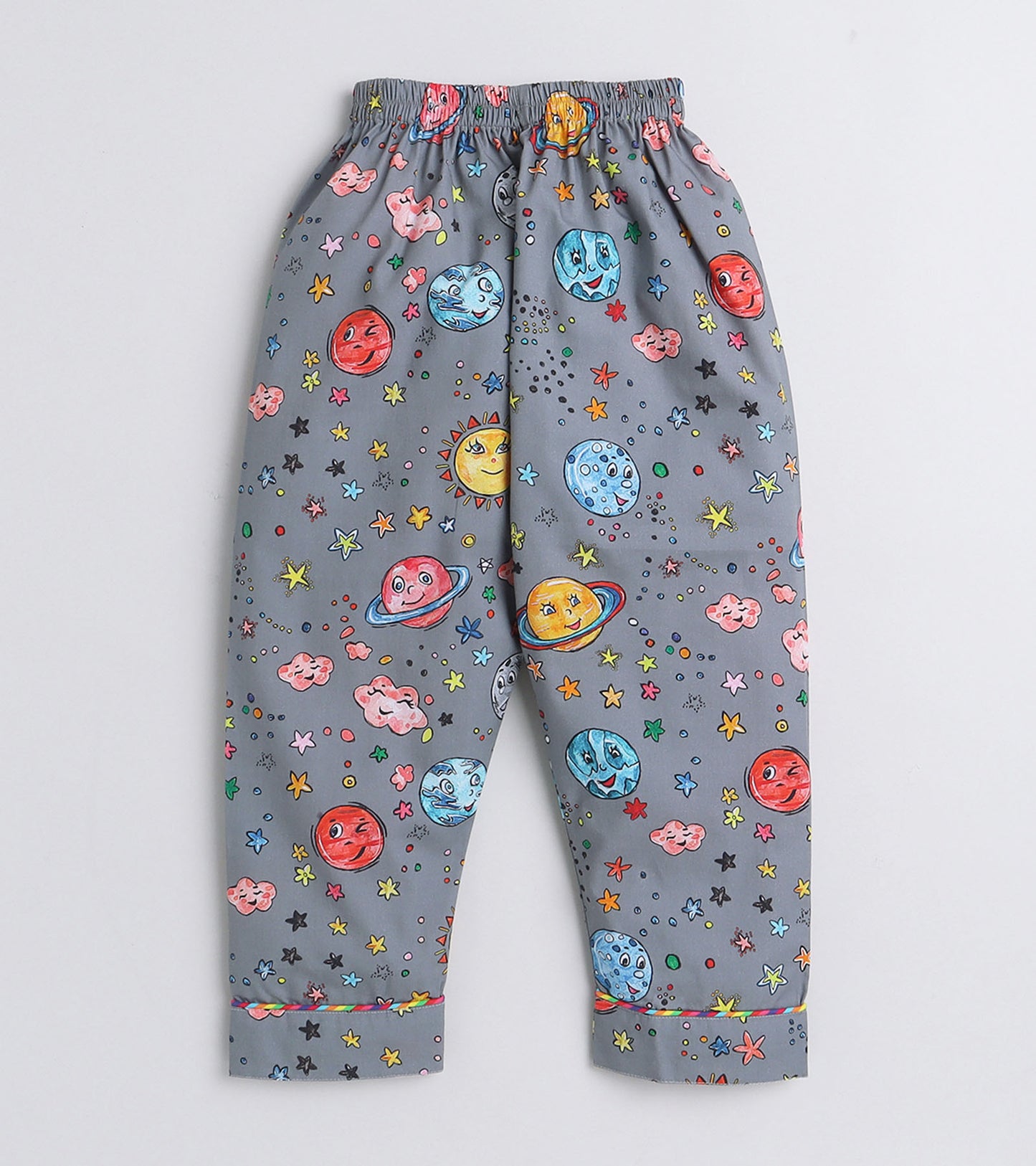 Grey Space Printed Night Suit Set