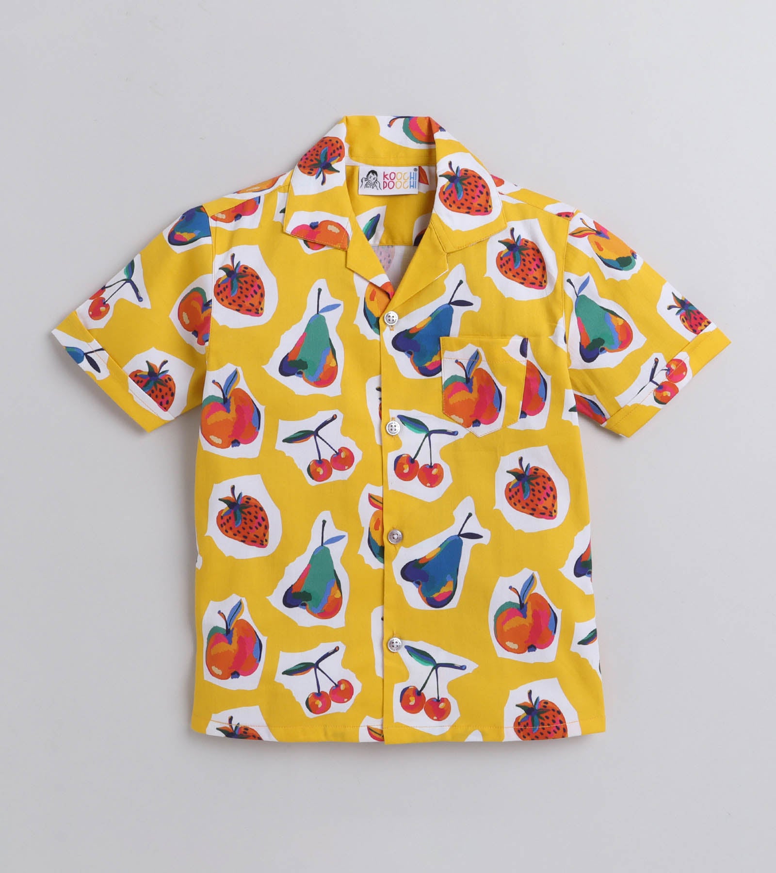 Cherry digi Digital printed Shirt with White solid Shorts