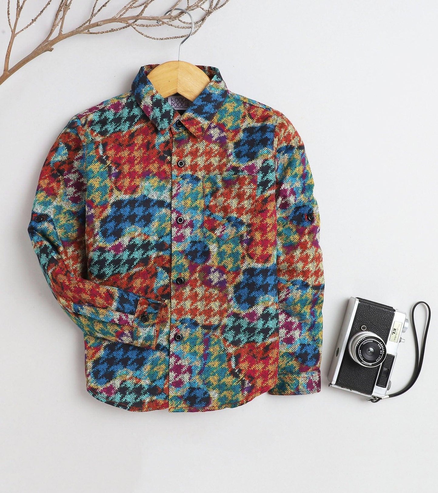 houndstooth Printed Full Sleeve Shirt