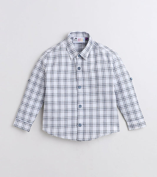 Blue Checks Pure Cotton Full Sleeve Shirt