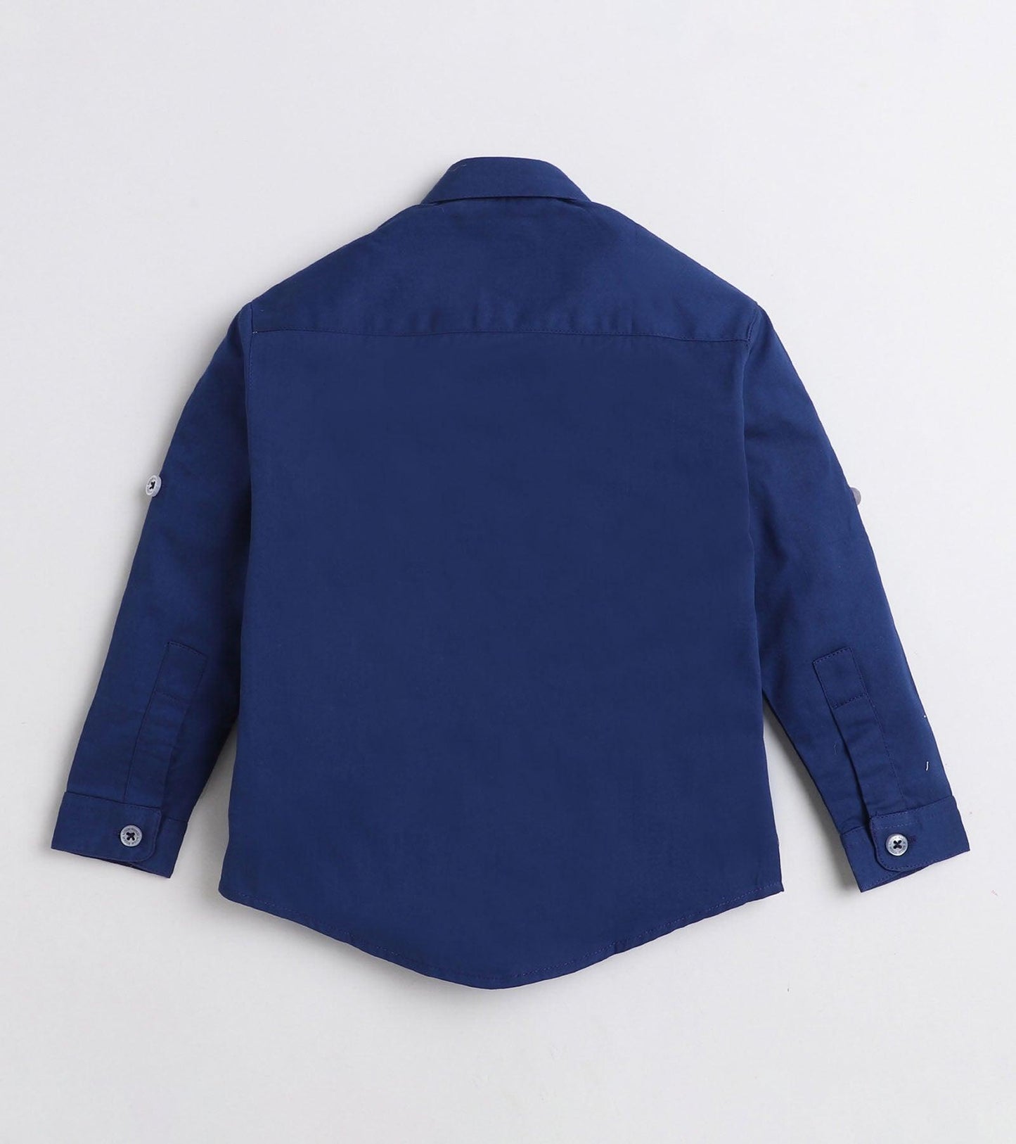 Blue Solid Pure Cotton Full Sleeve Shirt