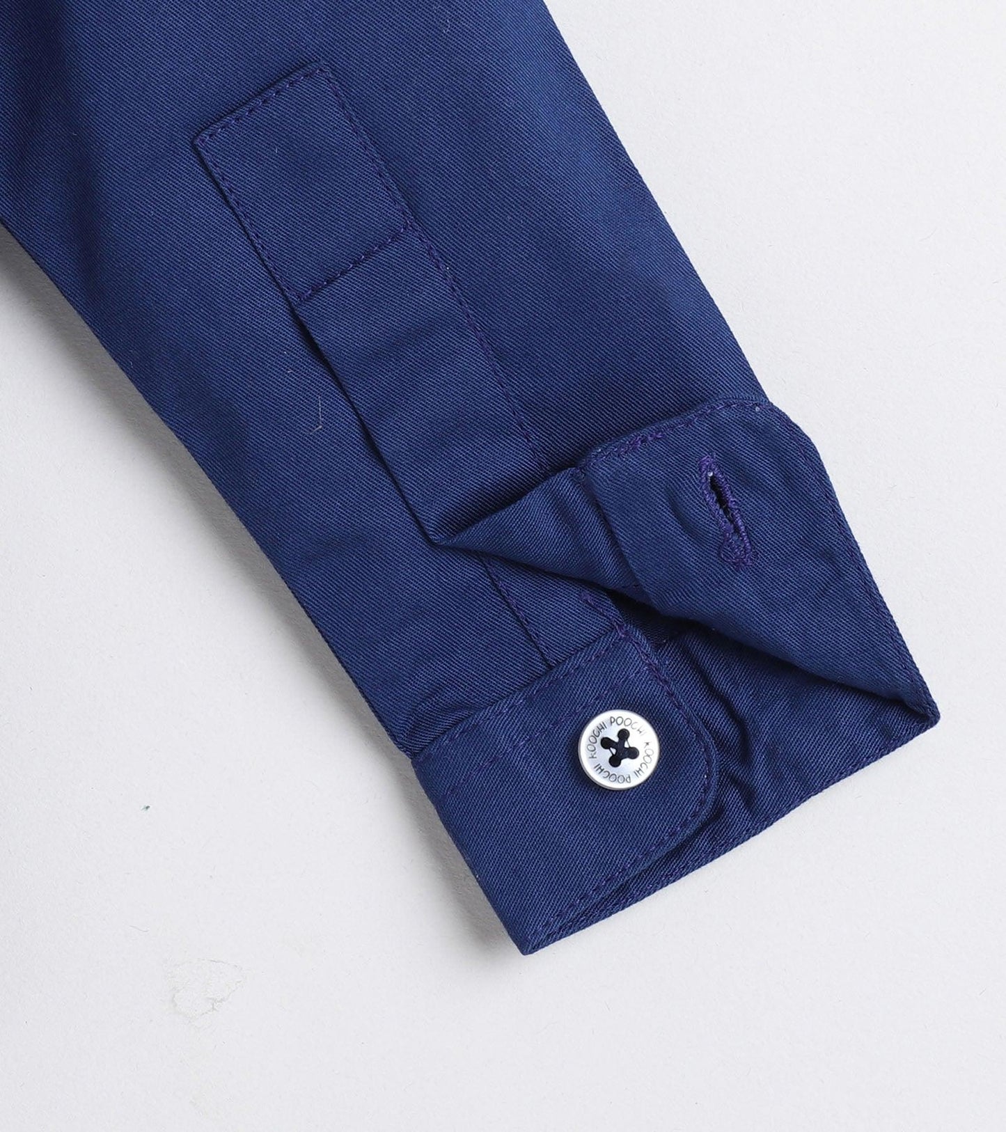 Blue Solid Pure Cotton Full Sleeve Shirt