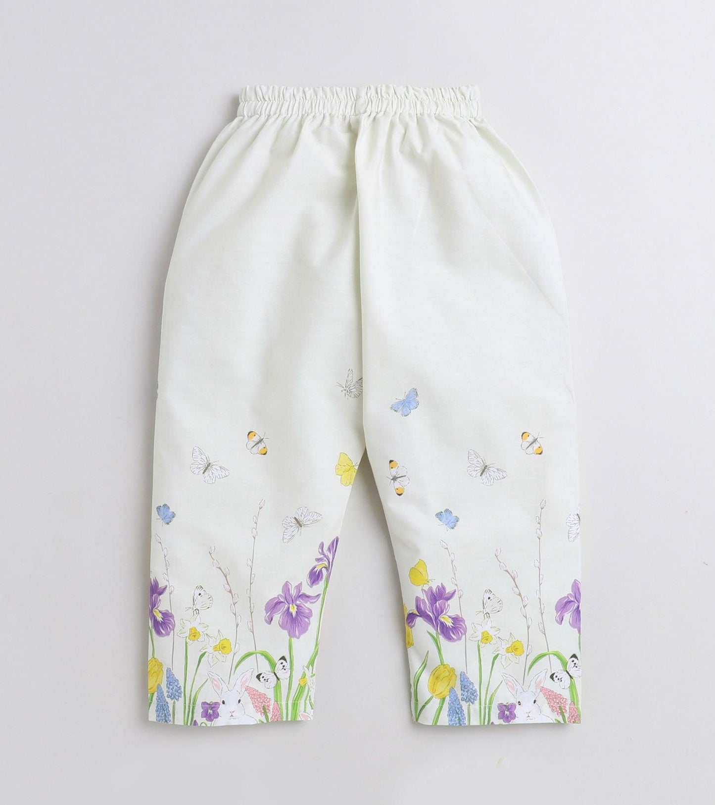 Floral Border Girls Printed Nightsuit set