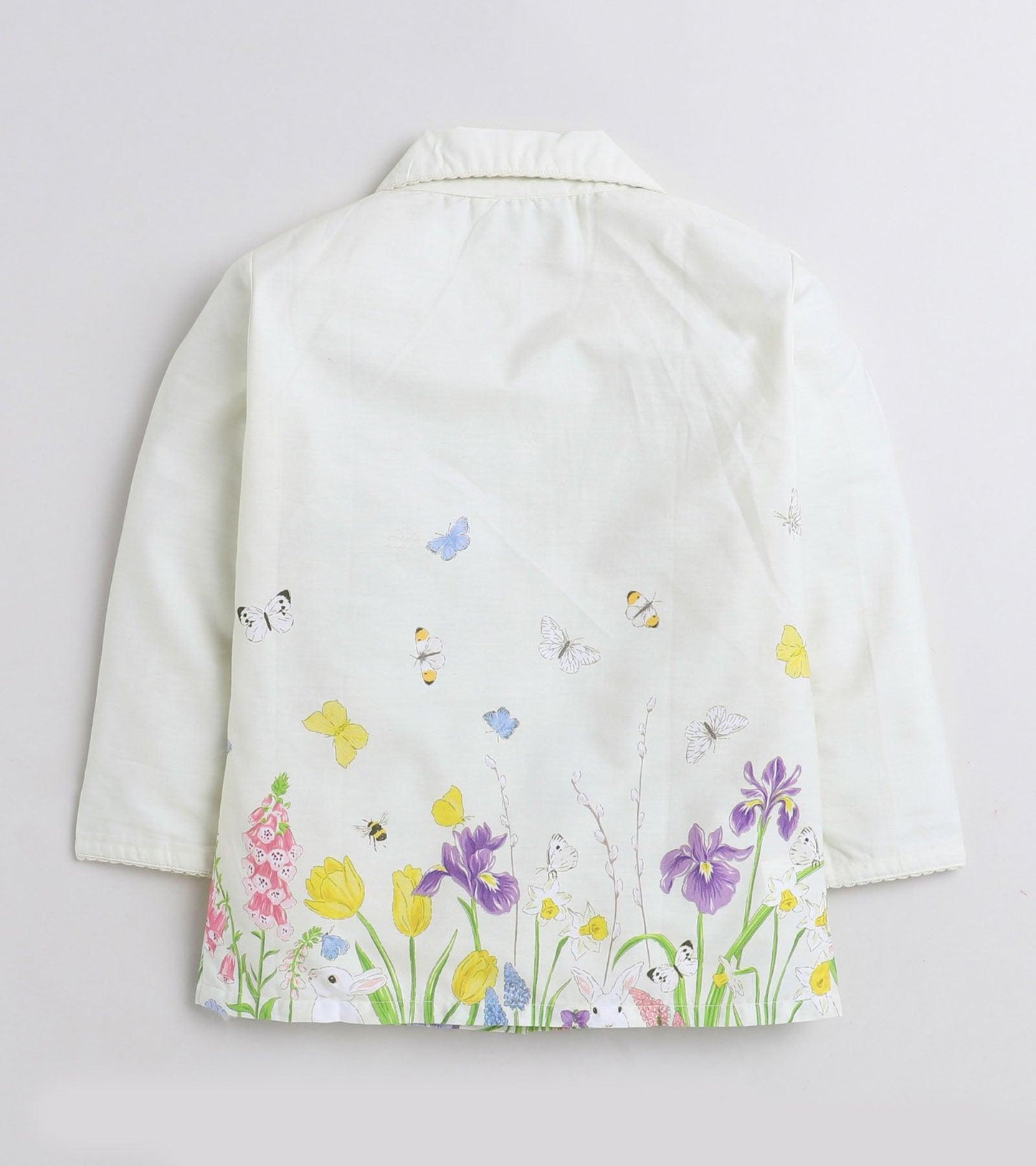 Floral Border Girls Printed Nightsuit set