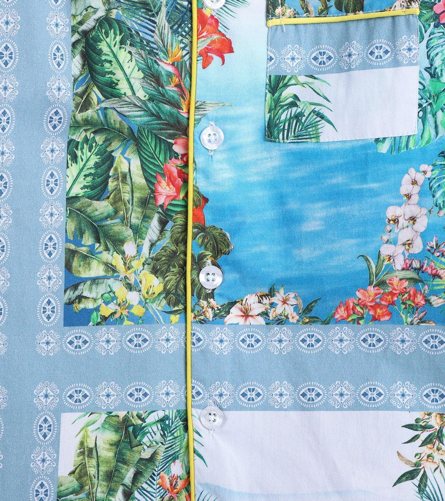 Tropical Border Printed Girls Nightsuit Set - koochi Poochi