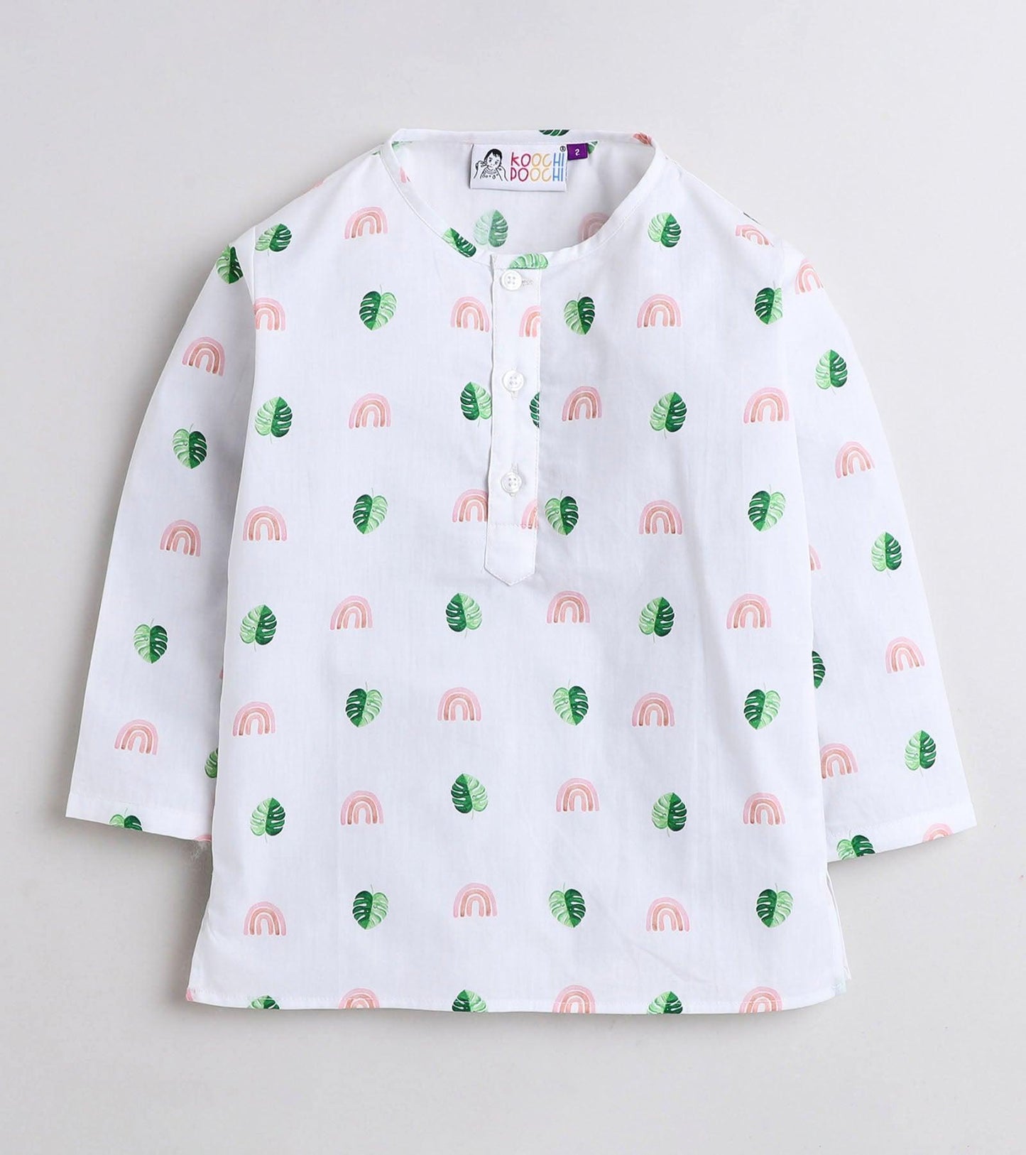 Monstera Printed Pyjama Kurta Set