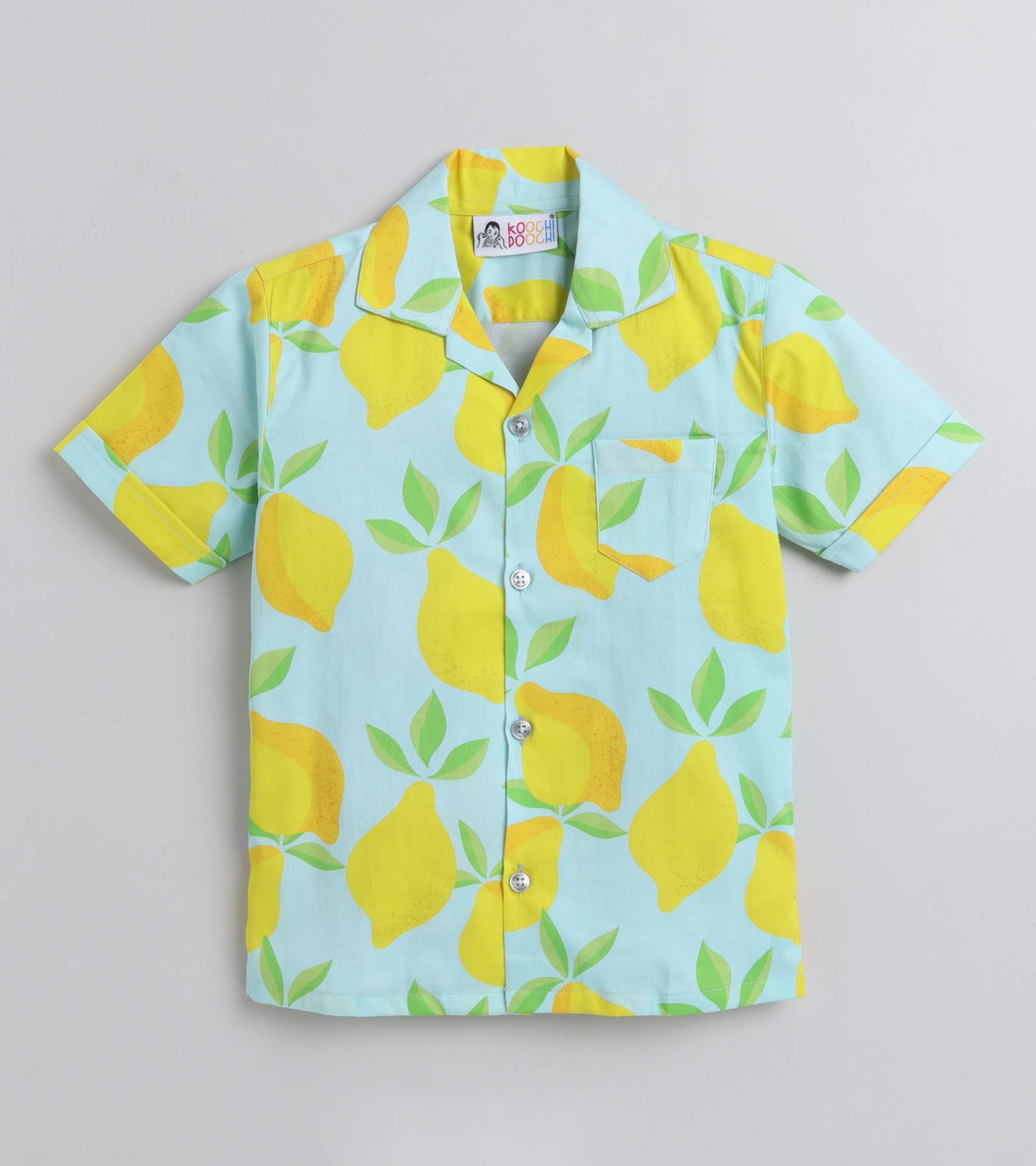 Lemony Digital printed Shirt with White solid Shorts