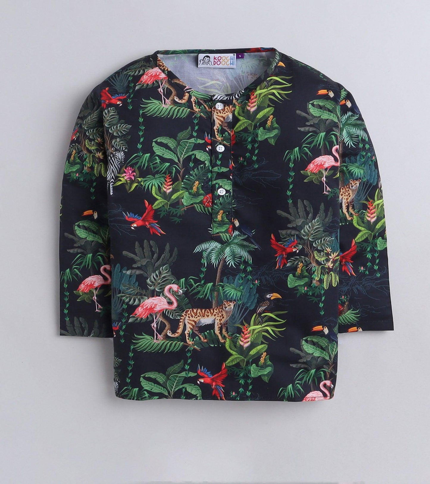 Night Jungle Printed Pyjama Kurta Set