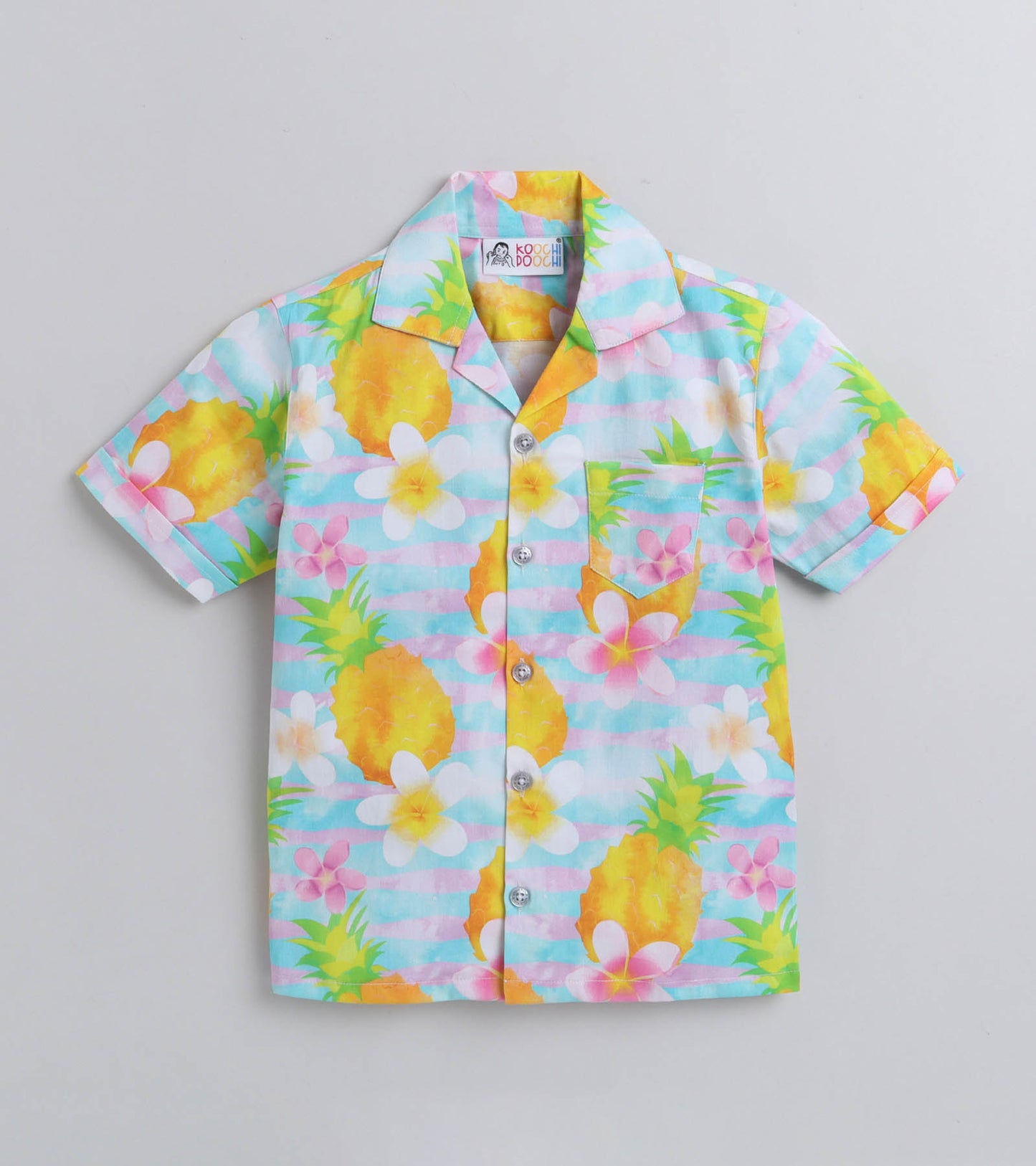 Pine Hawain Digital printed Shirt with Yellow solid Shorts