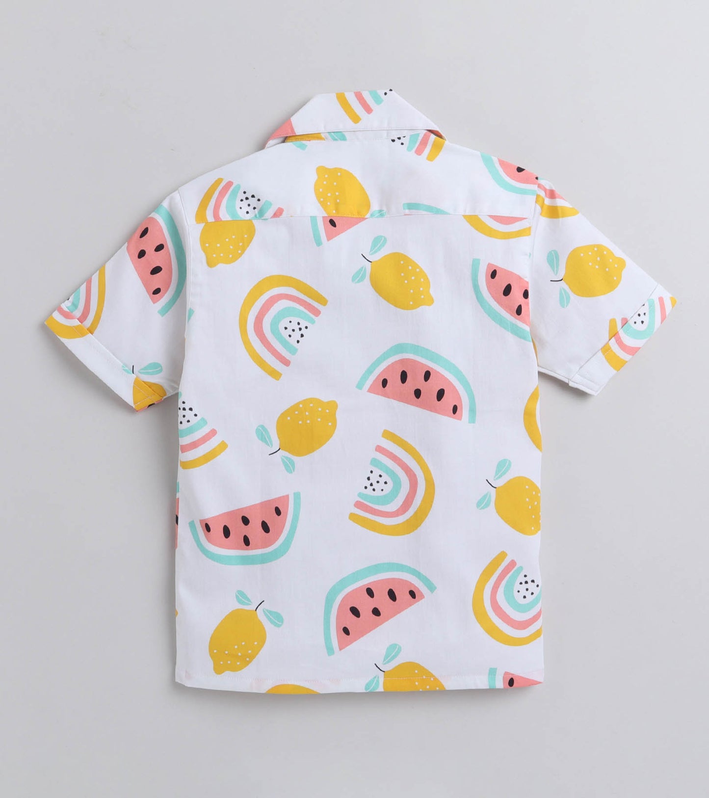 Rainbow Digital printed Shirt with White solid Shorts