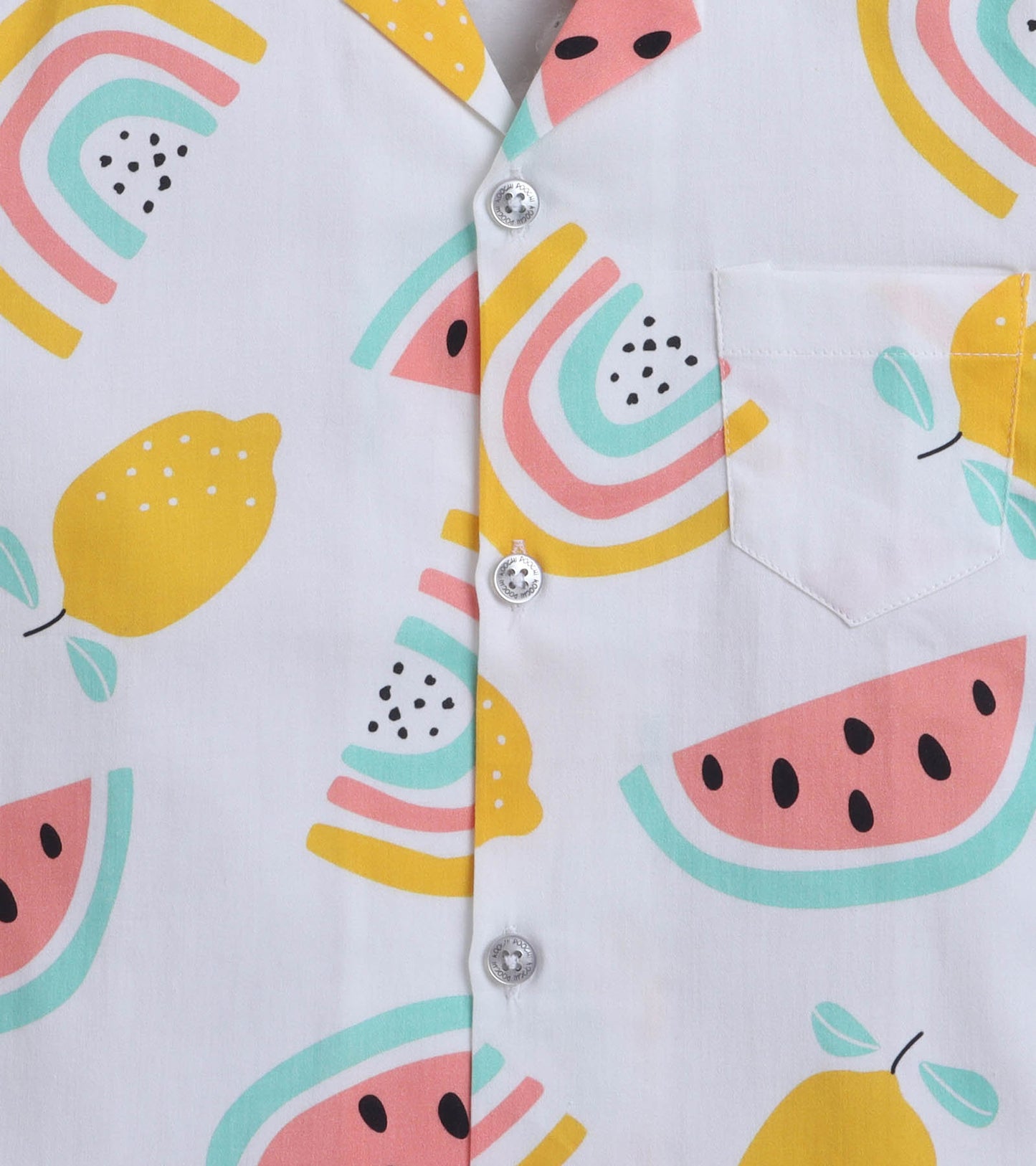 Rainbow Digital printed Shirt with White solid Shorts