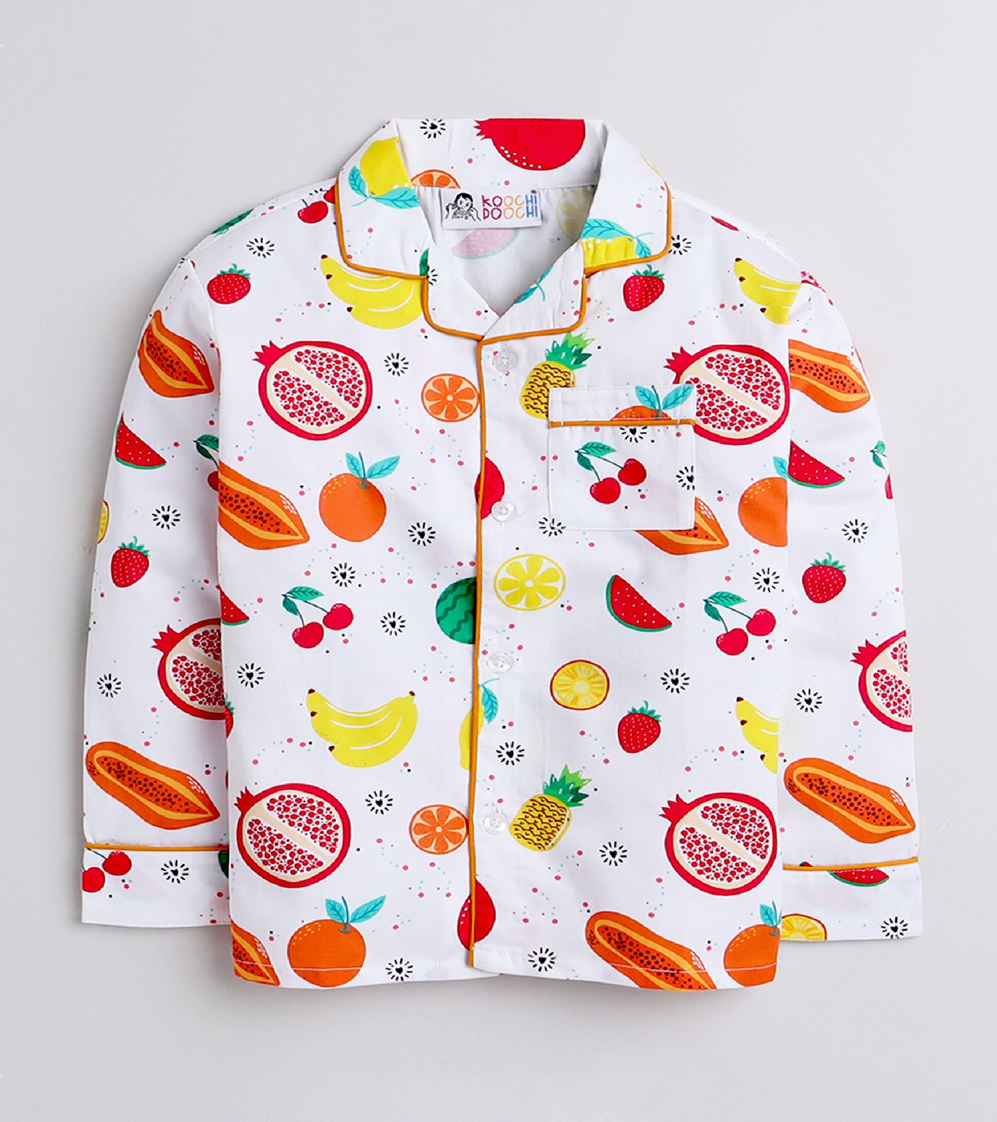 Rainbow Fruits Printed Night Suit Set