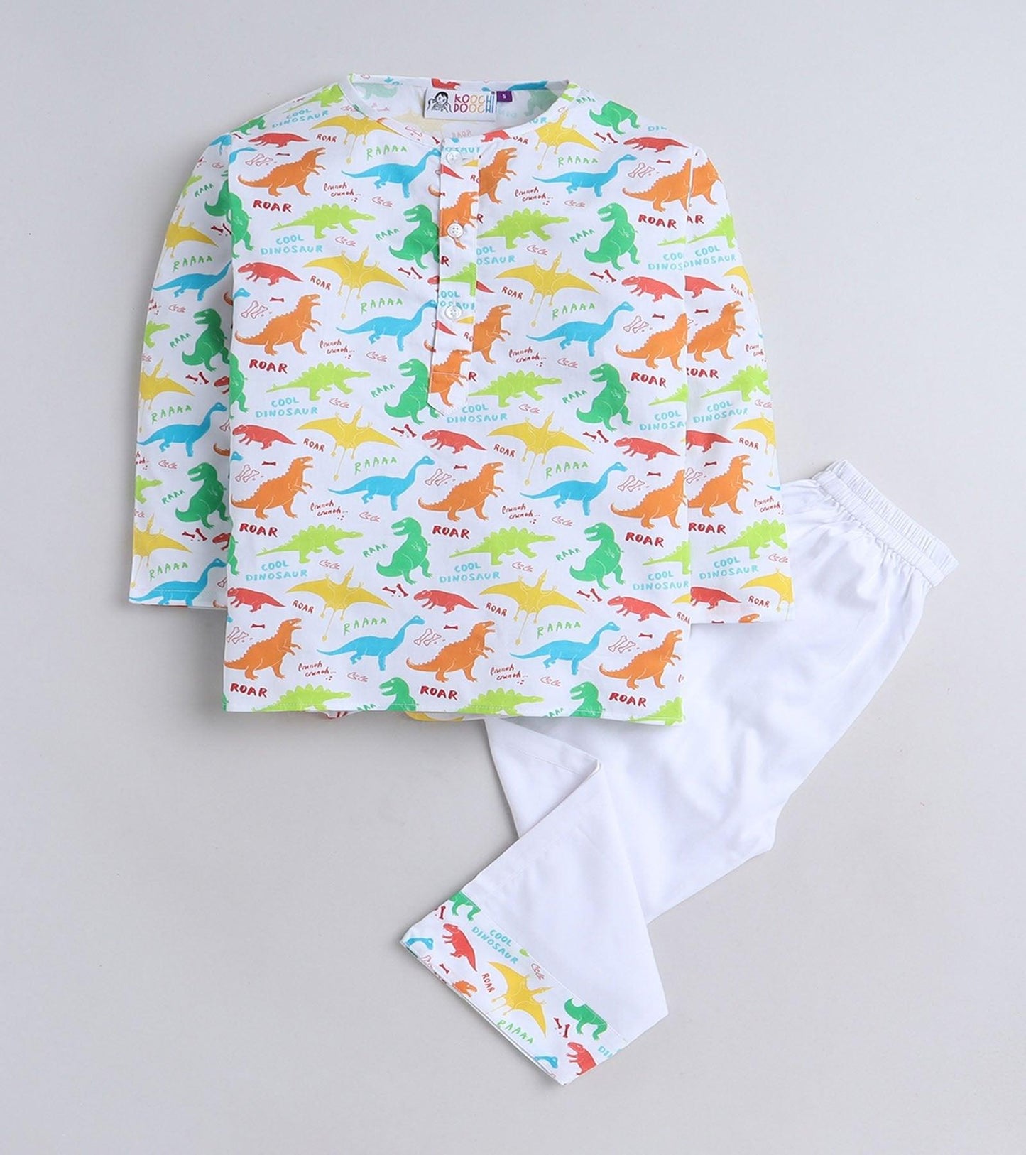 Roar Dino Printed Pyjama Kurta Set