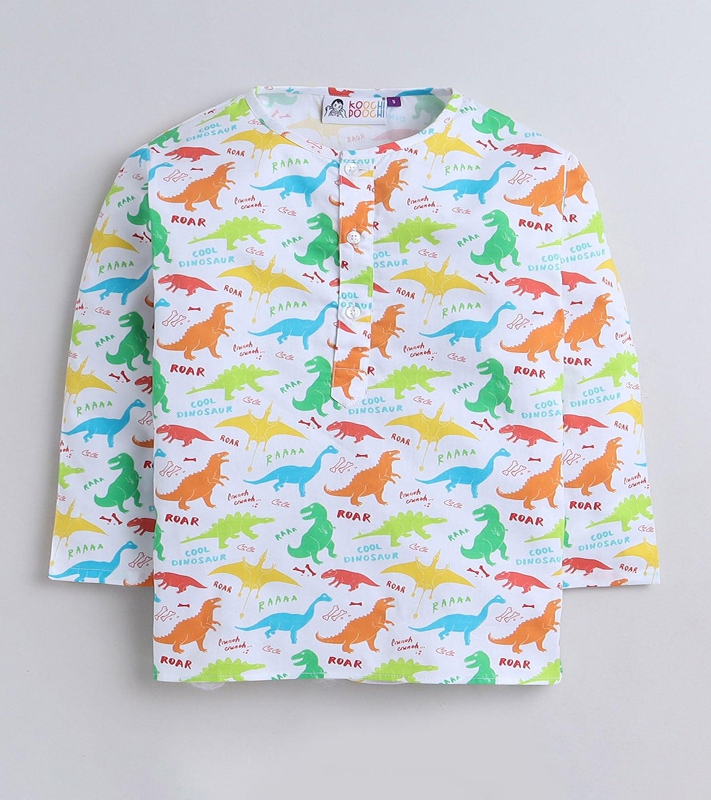 Roar Dino Printed Pyjama Kurta Set