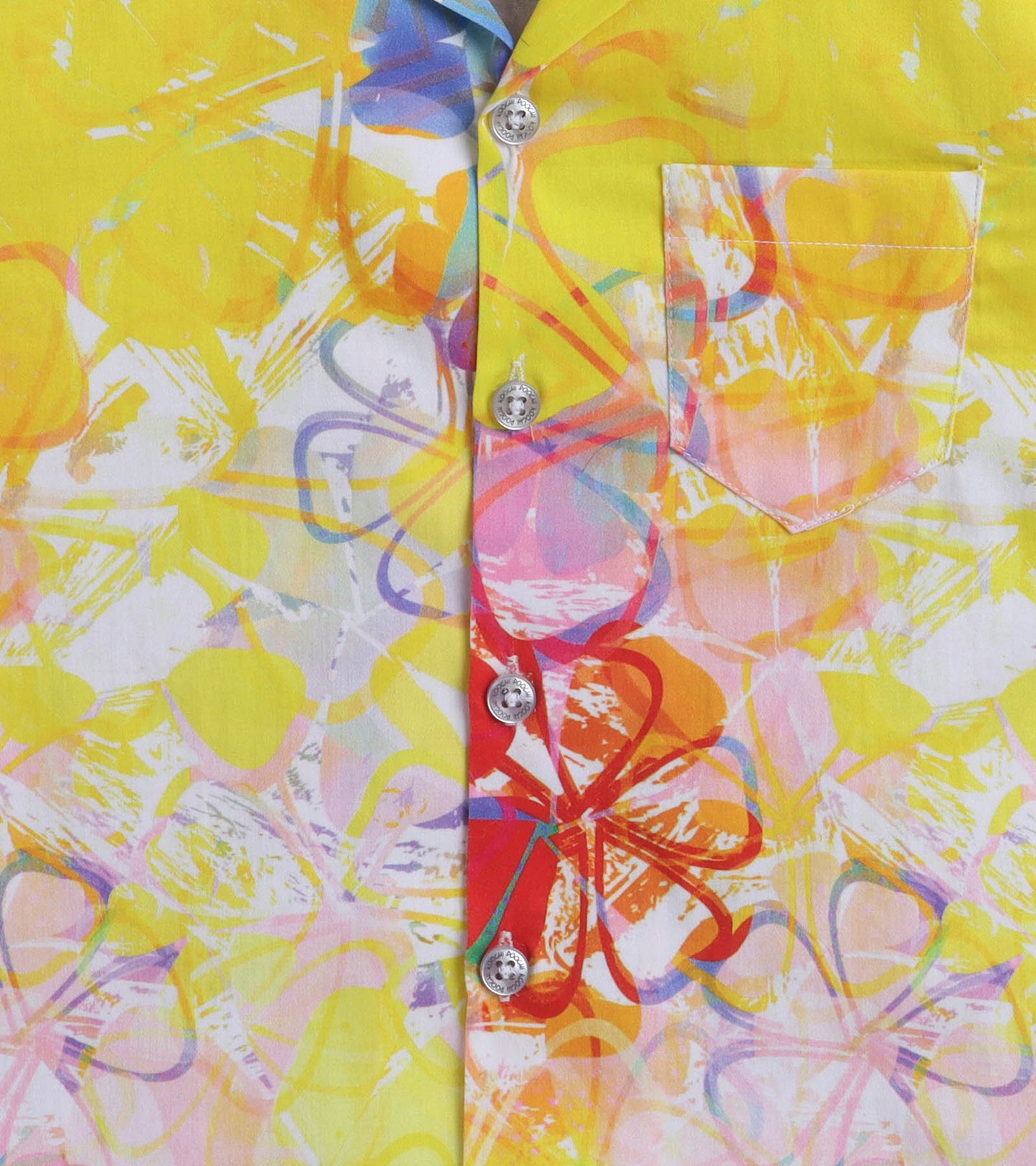 Stencil floral Digital printed Shirt with White solid Shorts