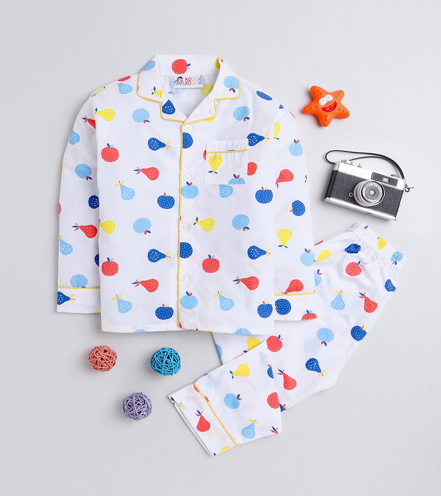 Summer Fruits Printed Night Suit Set
