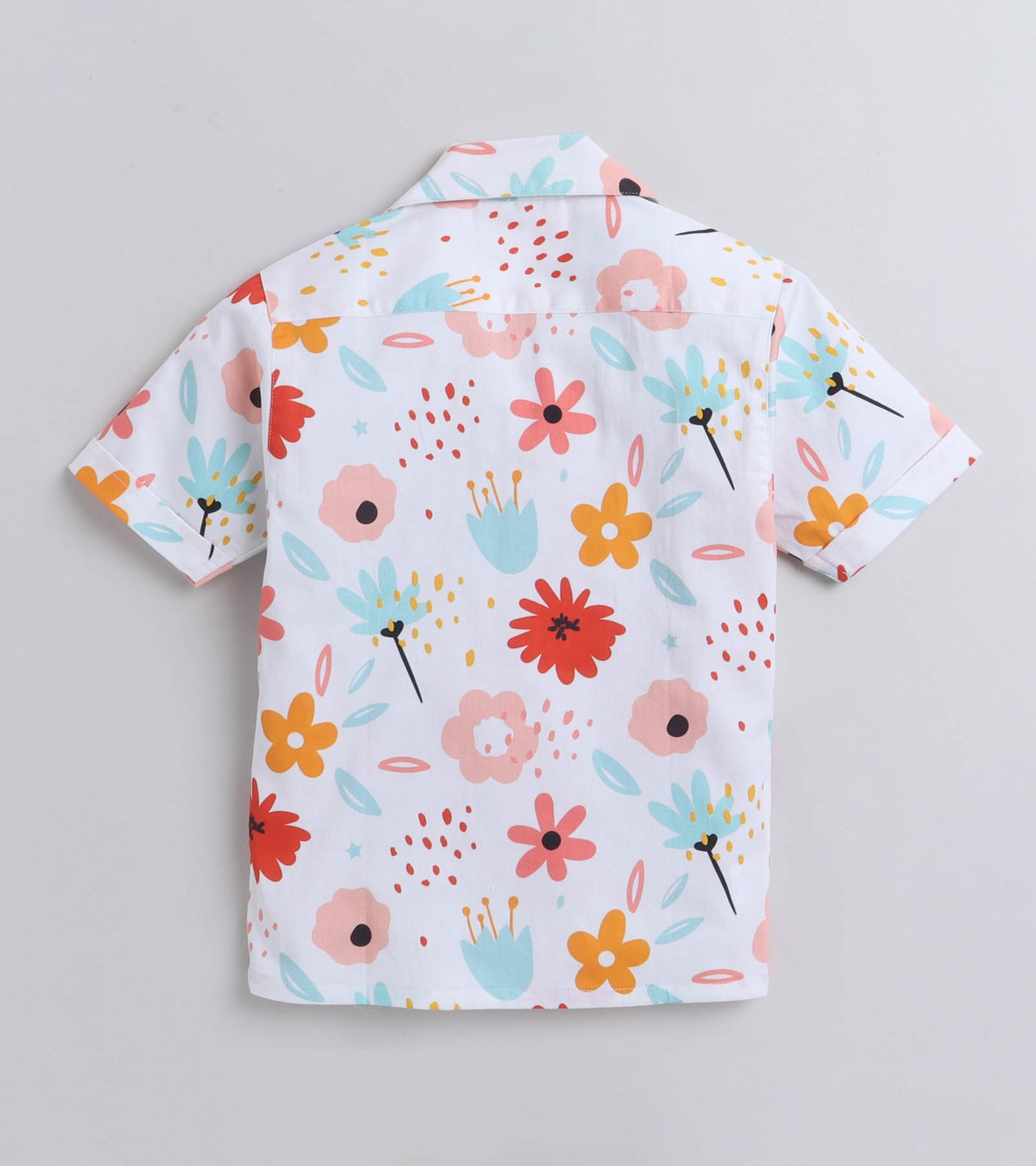 Tulip Flower Digital printed Shirt with Yellow solid Shorts