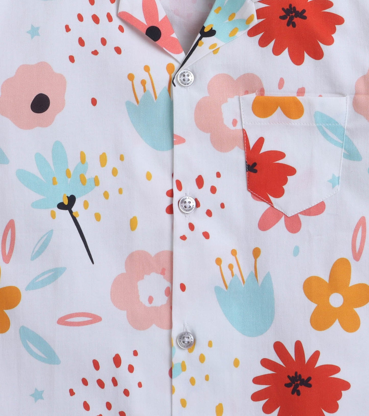 Tulip Flower Digital printed Shirt with Yellow solid Shorts