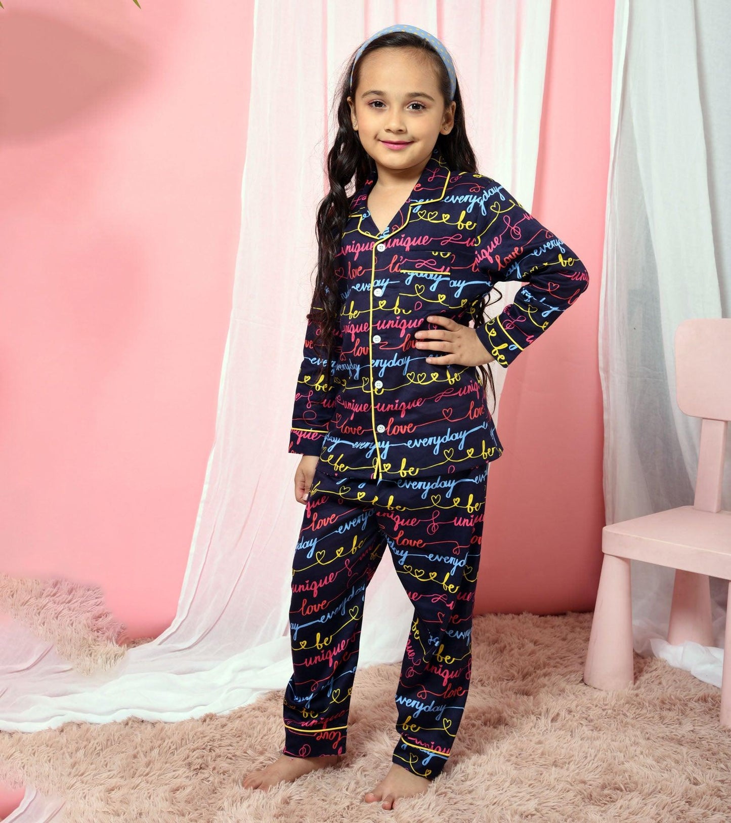 Unique Everyday Printed Girls Nightsuit Set - koochi Poochi
