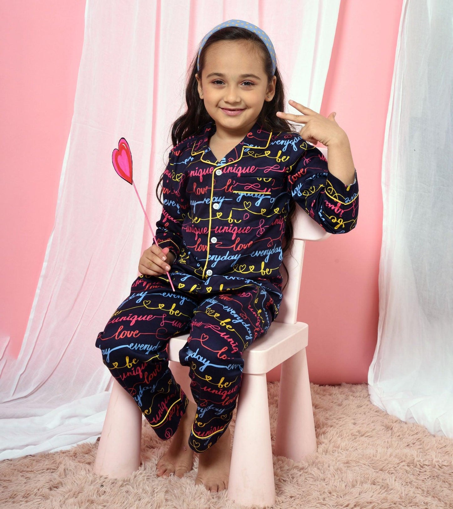 Unique Everyday Printed Girls Nightsuit Set - koochi Poochi