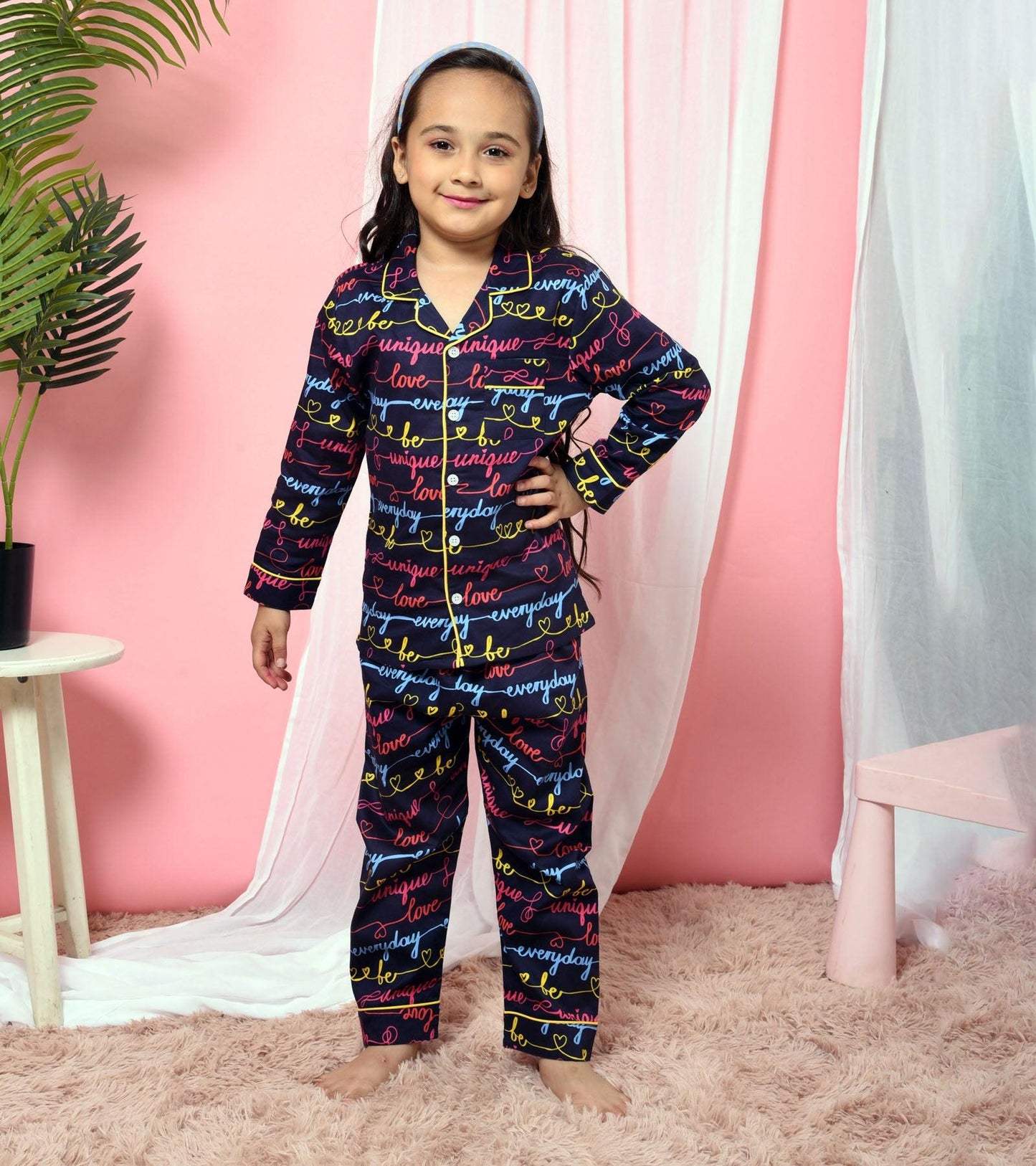 Unique Everyday Printed Girls Nightsuit Set - koochi Poochi