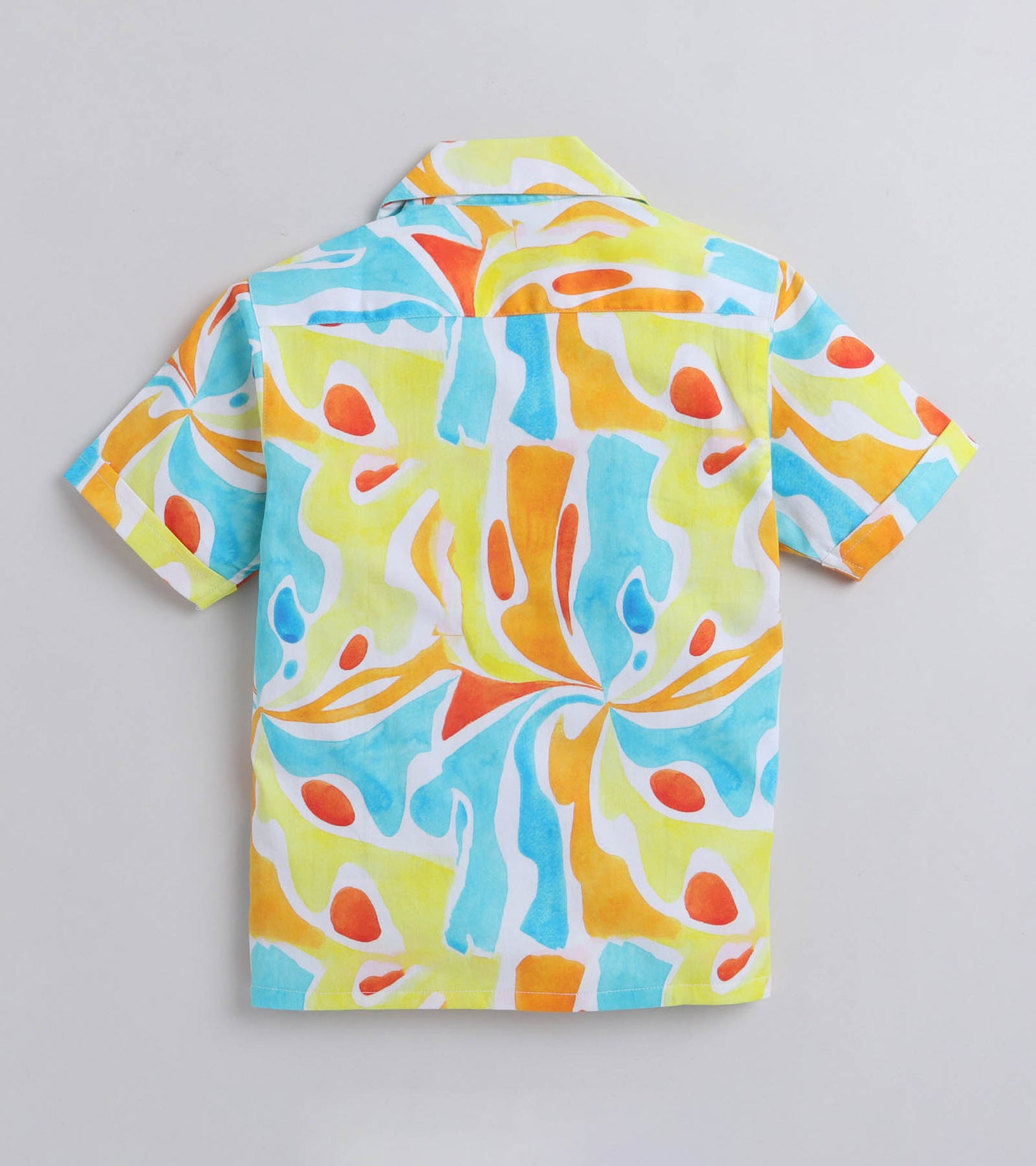 Water colour Digital printed Shirt with Blue solid Shorts