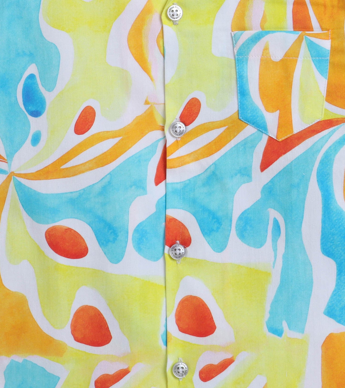 Water colour Digital printed Shirt with Blue solid Shorts