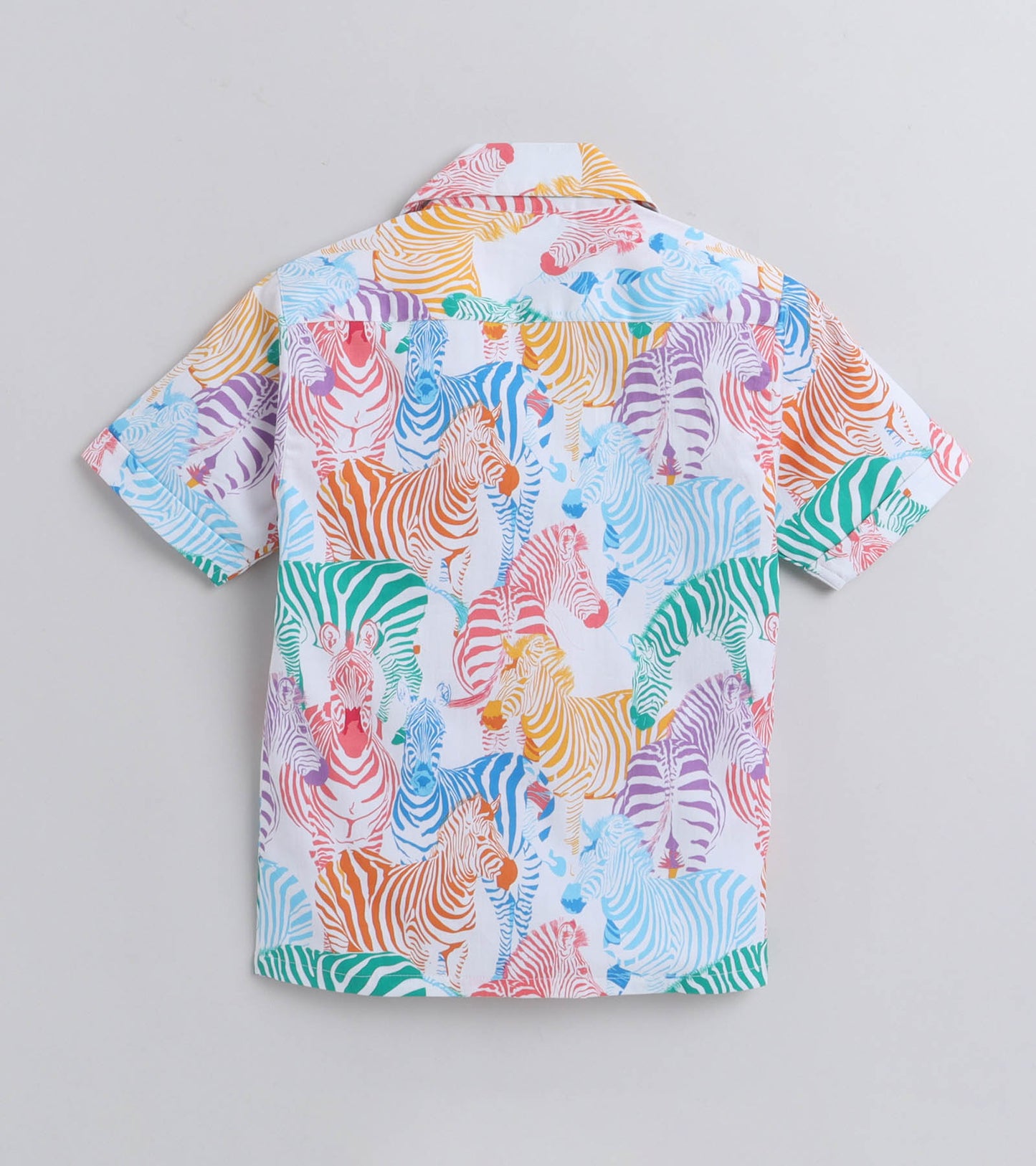 Zebra Digital printed Shirt with Blue solid Shorts