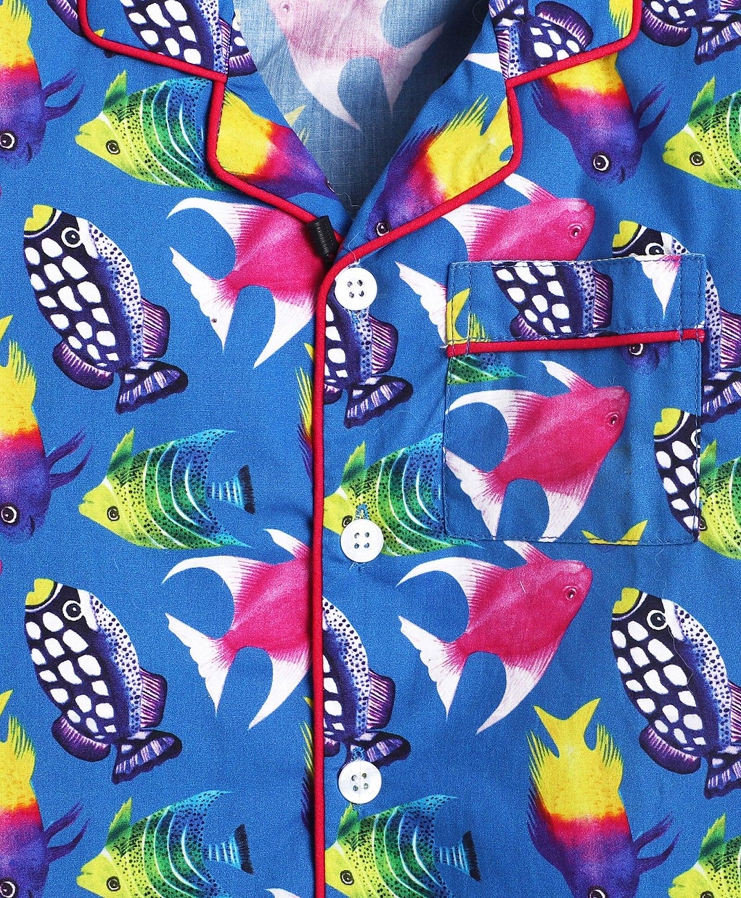 Blue Marine Printed Night Suit Set