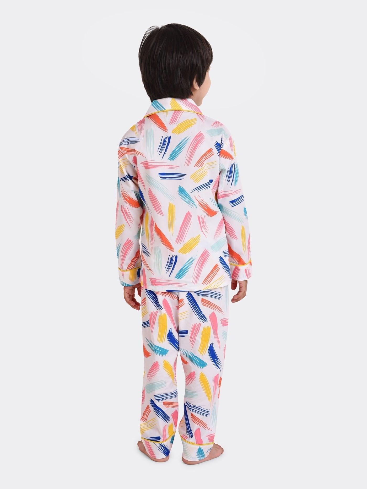 Brush Stroke Printed Nightsuit Set