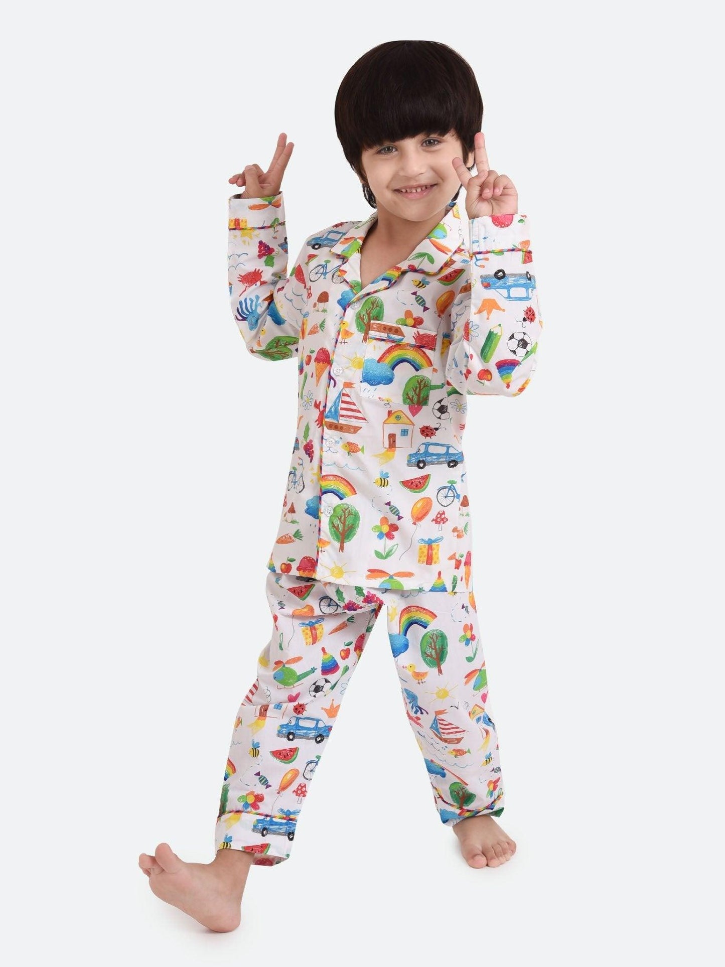 Crayon Life Printed Night Suit Set