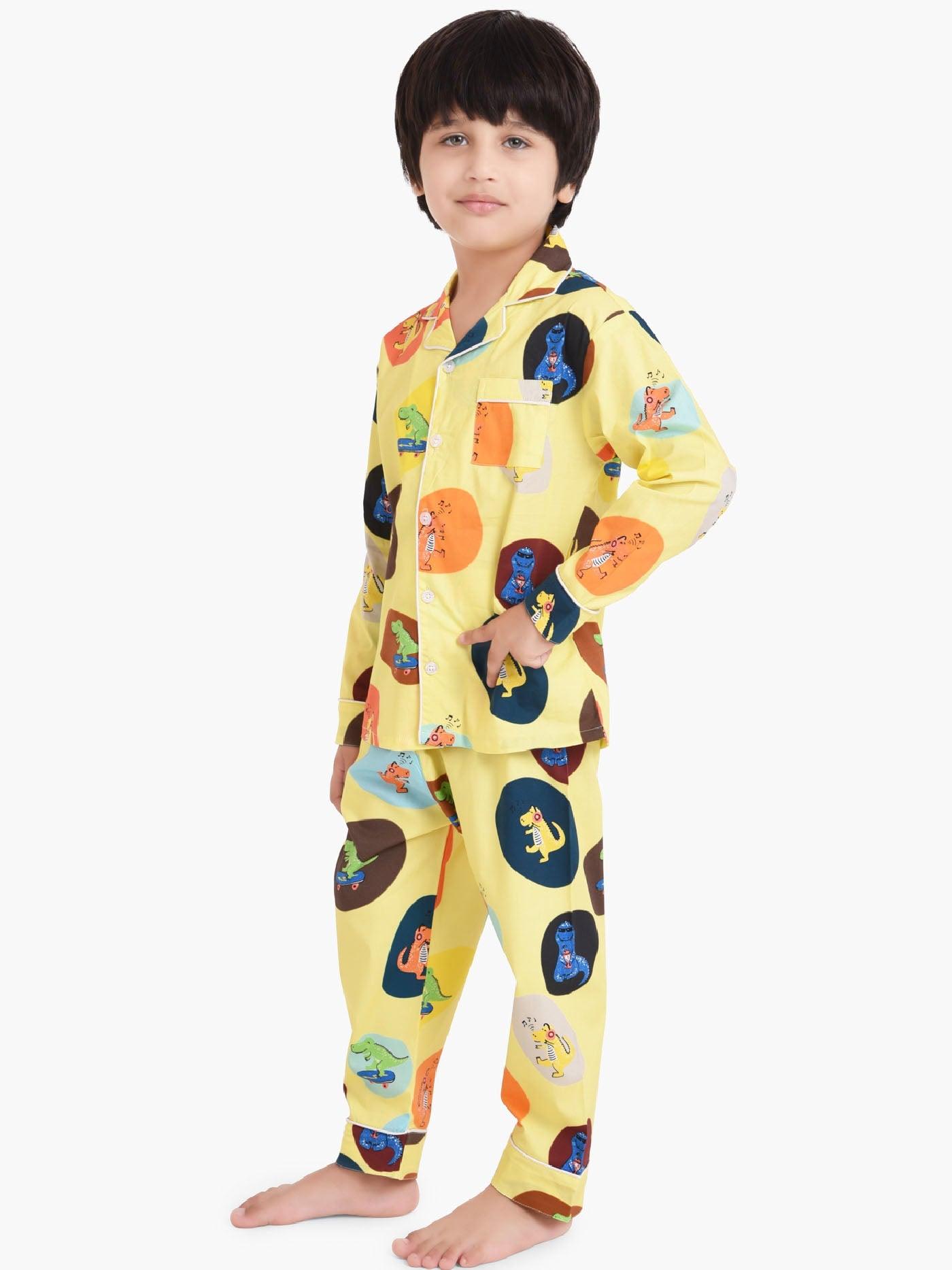 Dino Marble Printed Nightsuit Set