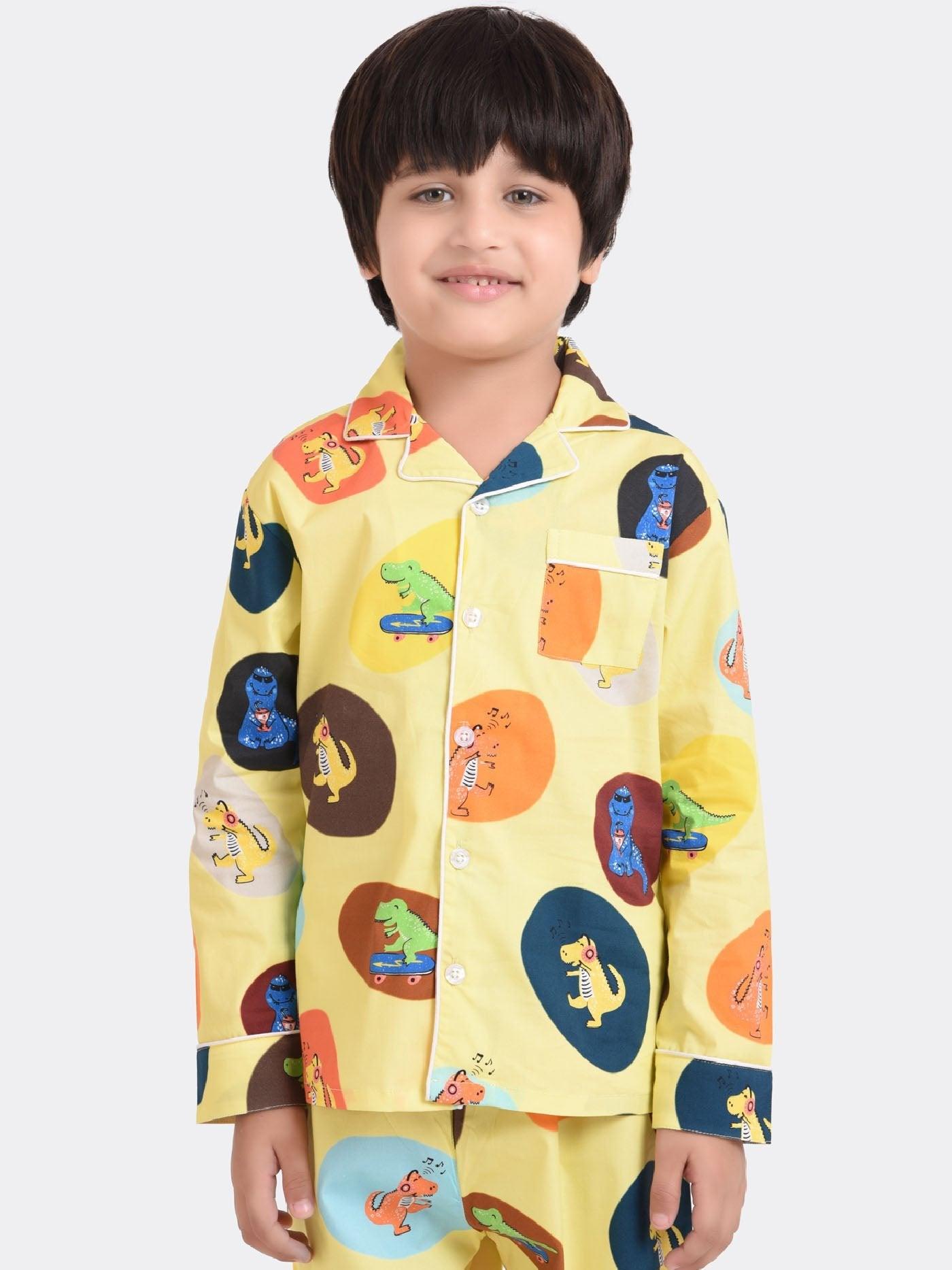 Dino Marble Printed Nightsuit Set